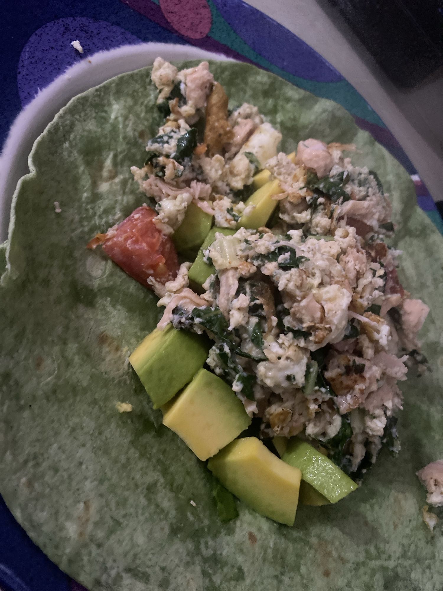 Wrap de espinaca y pollo