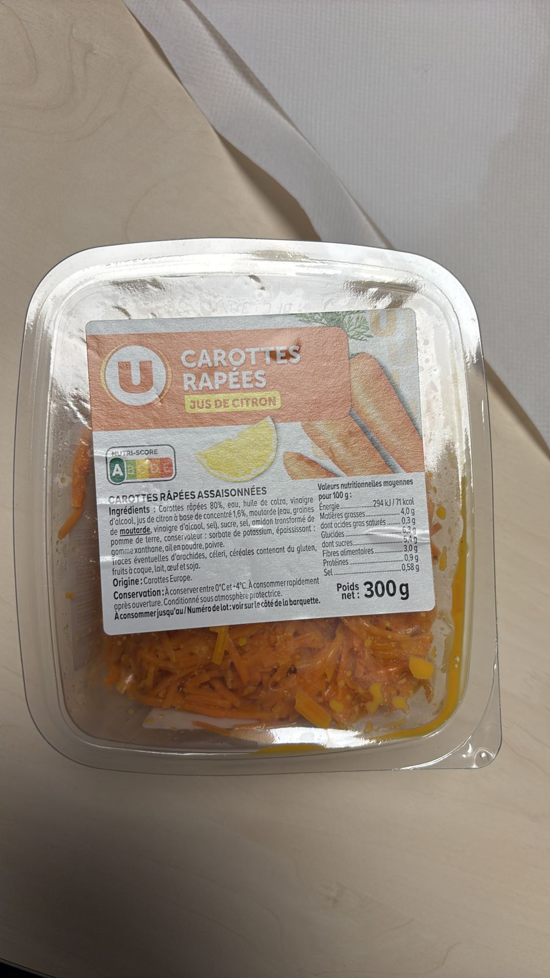 Carottes râpées citron