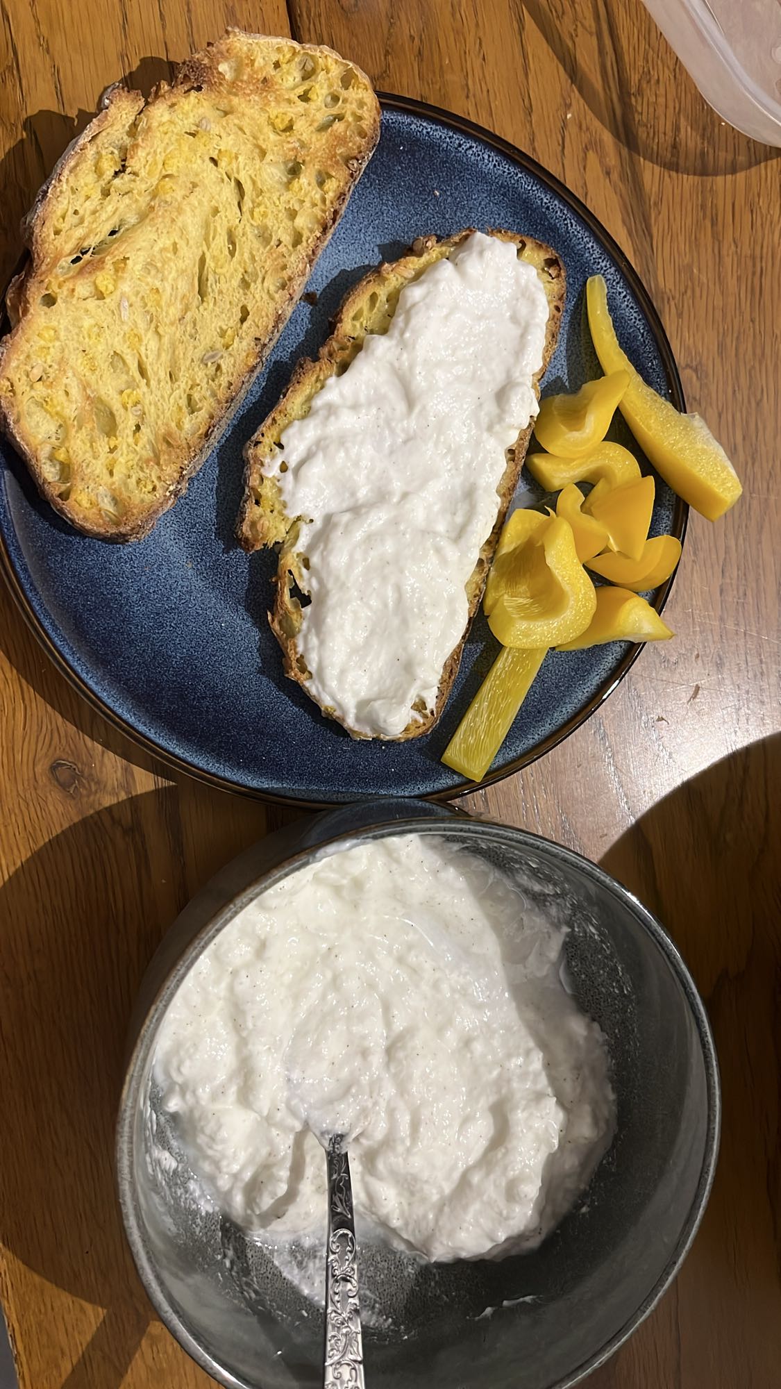 Ricotta toast with peppers