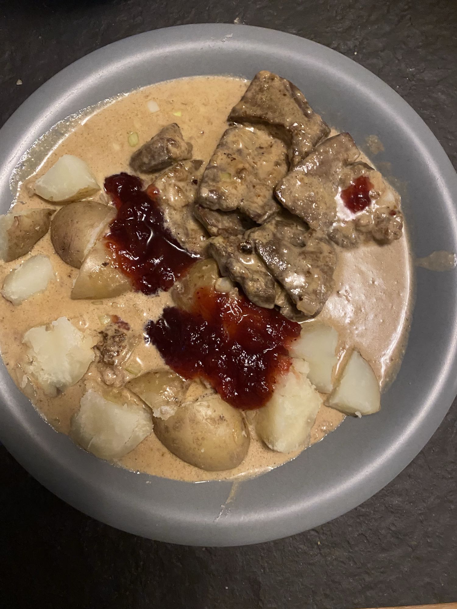 Levergryta med potatis