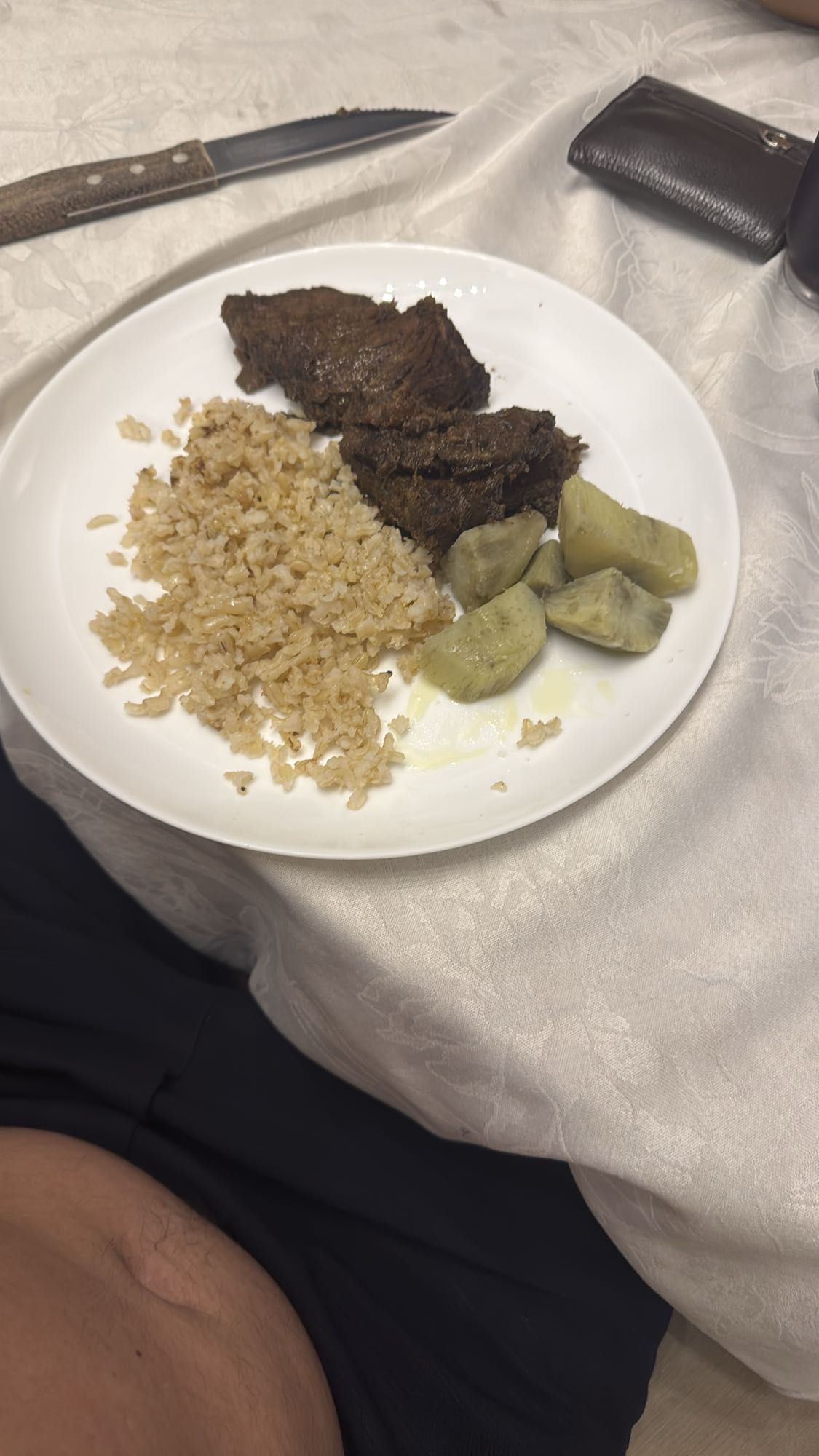 Arroz, carne e legumes