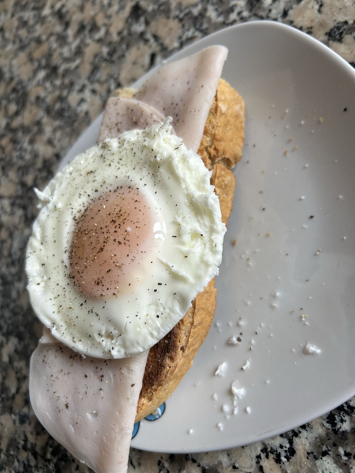 Bocadillo de huevo y pavo