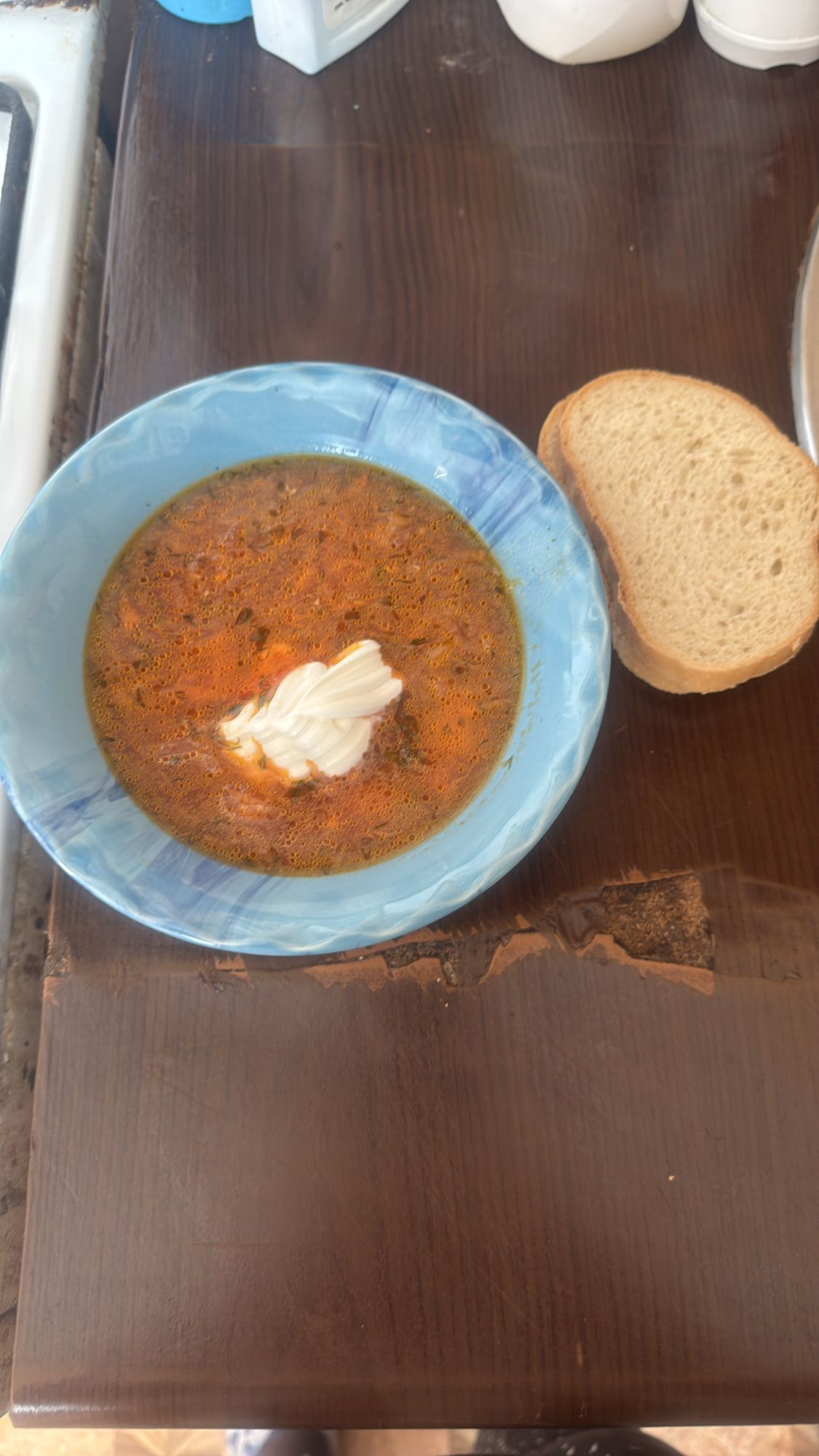 борщ с хлебом