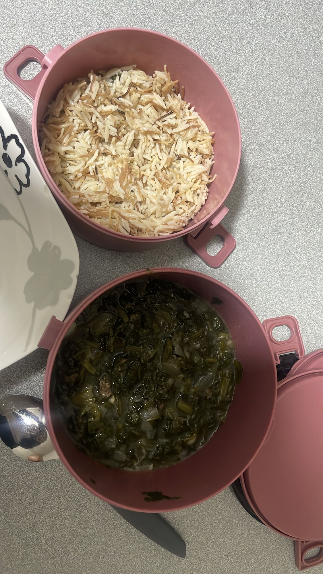 Rice with greens stew