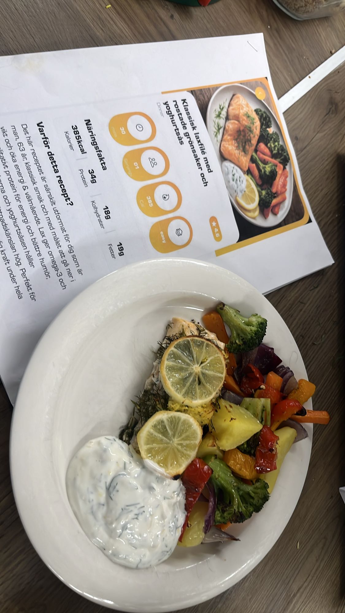 Lax med rostade grönsaker