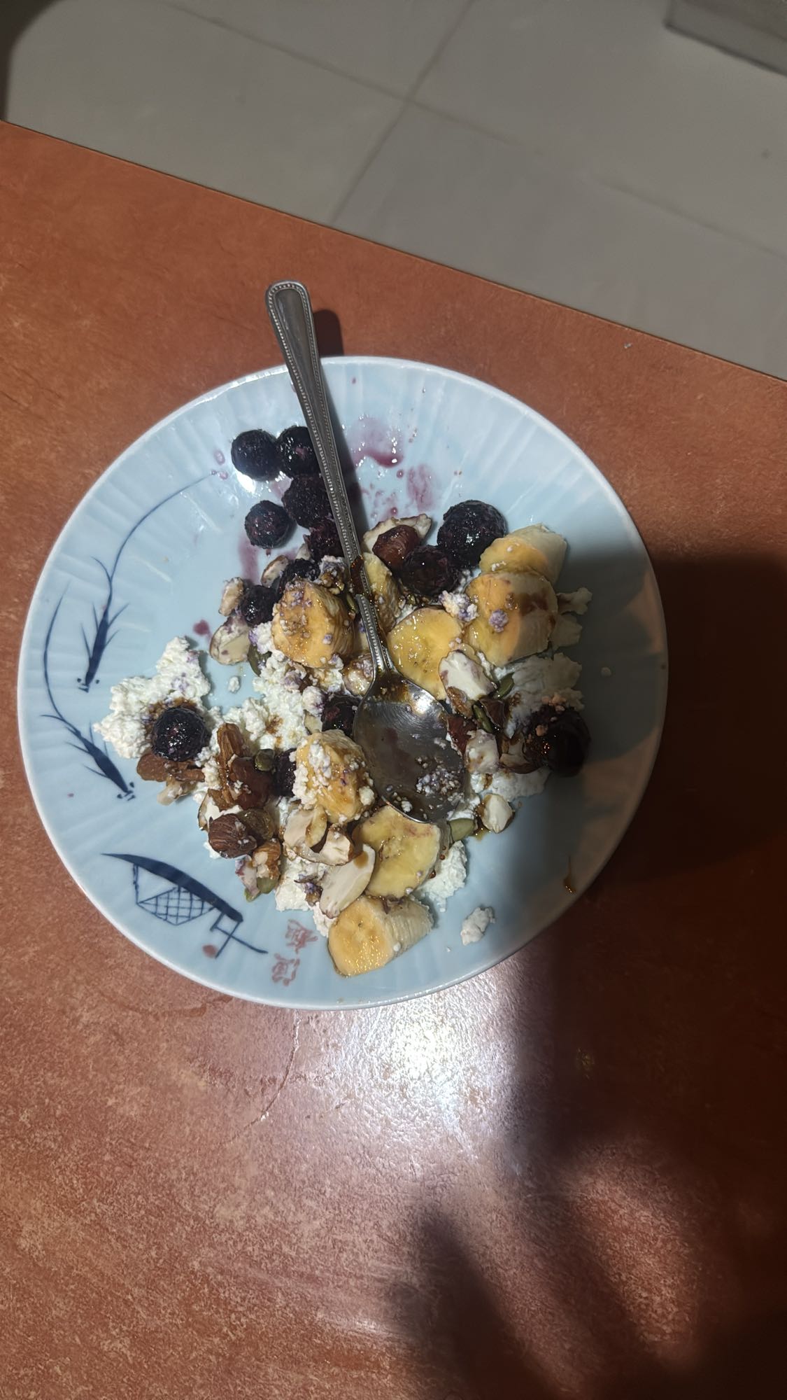 Cottage Cheese Fruit Nut Bowl