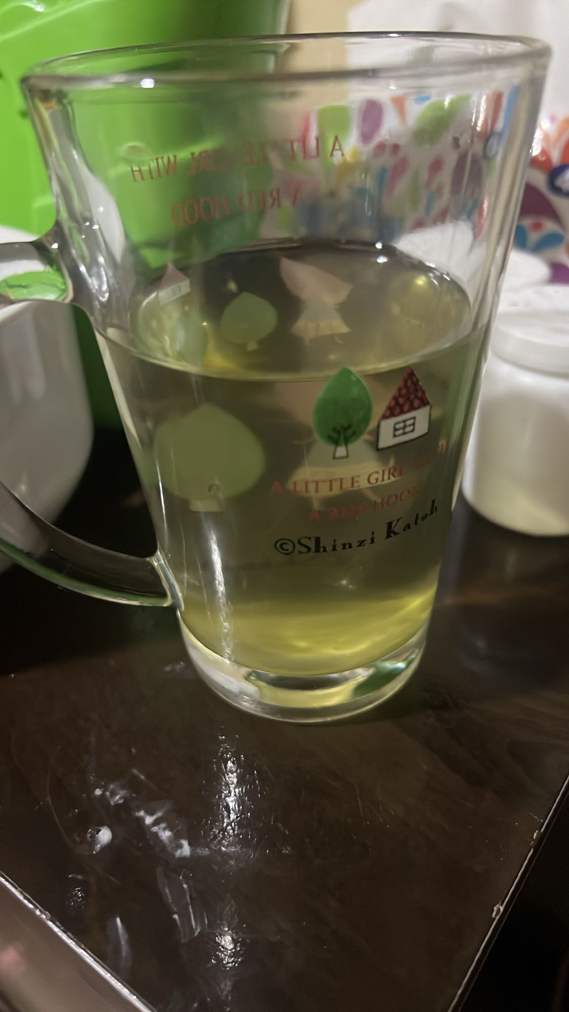vaso de té verde