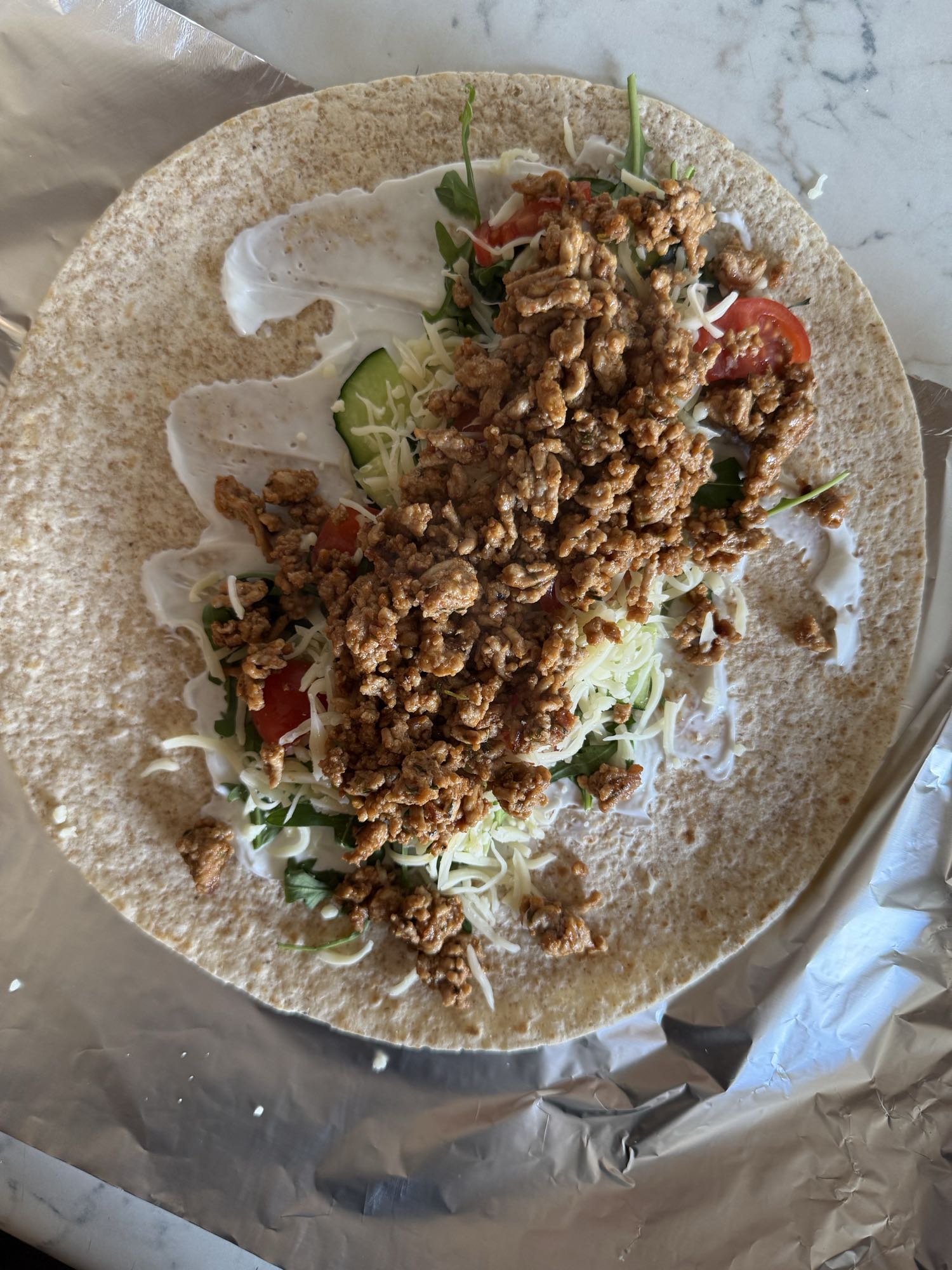 Ground Meat Veggie Wrap
