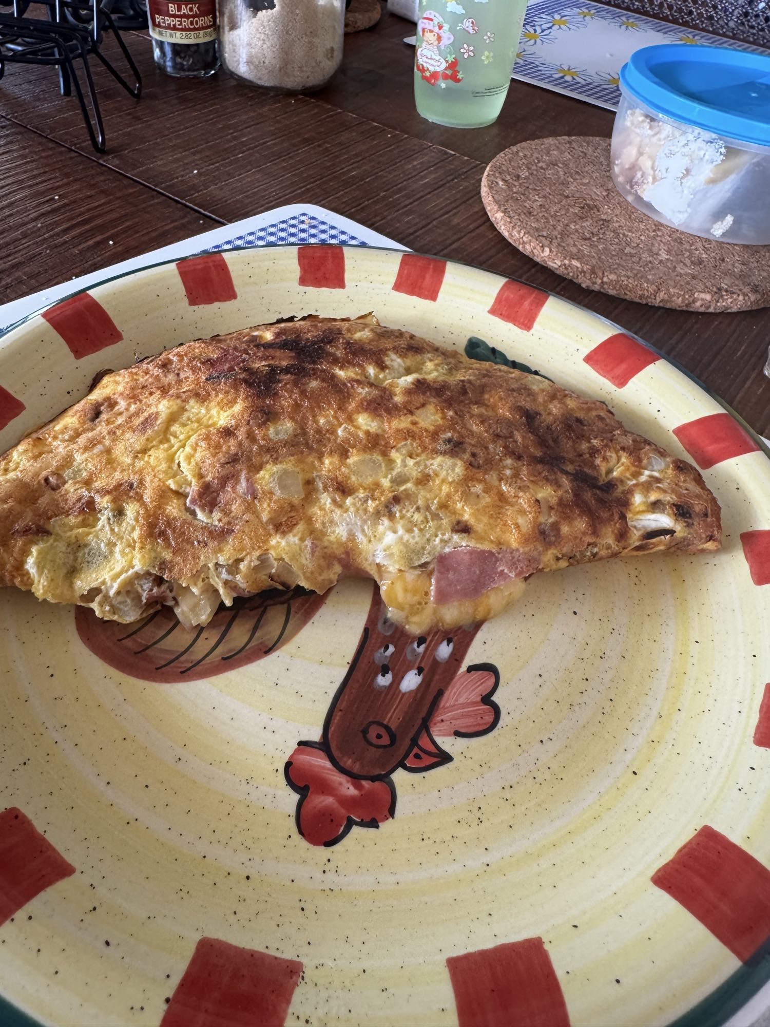 Omelette de jamón y queso