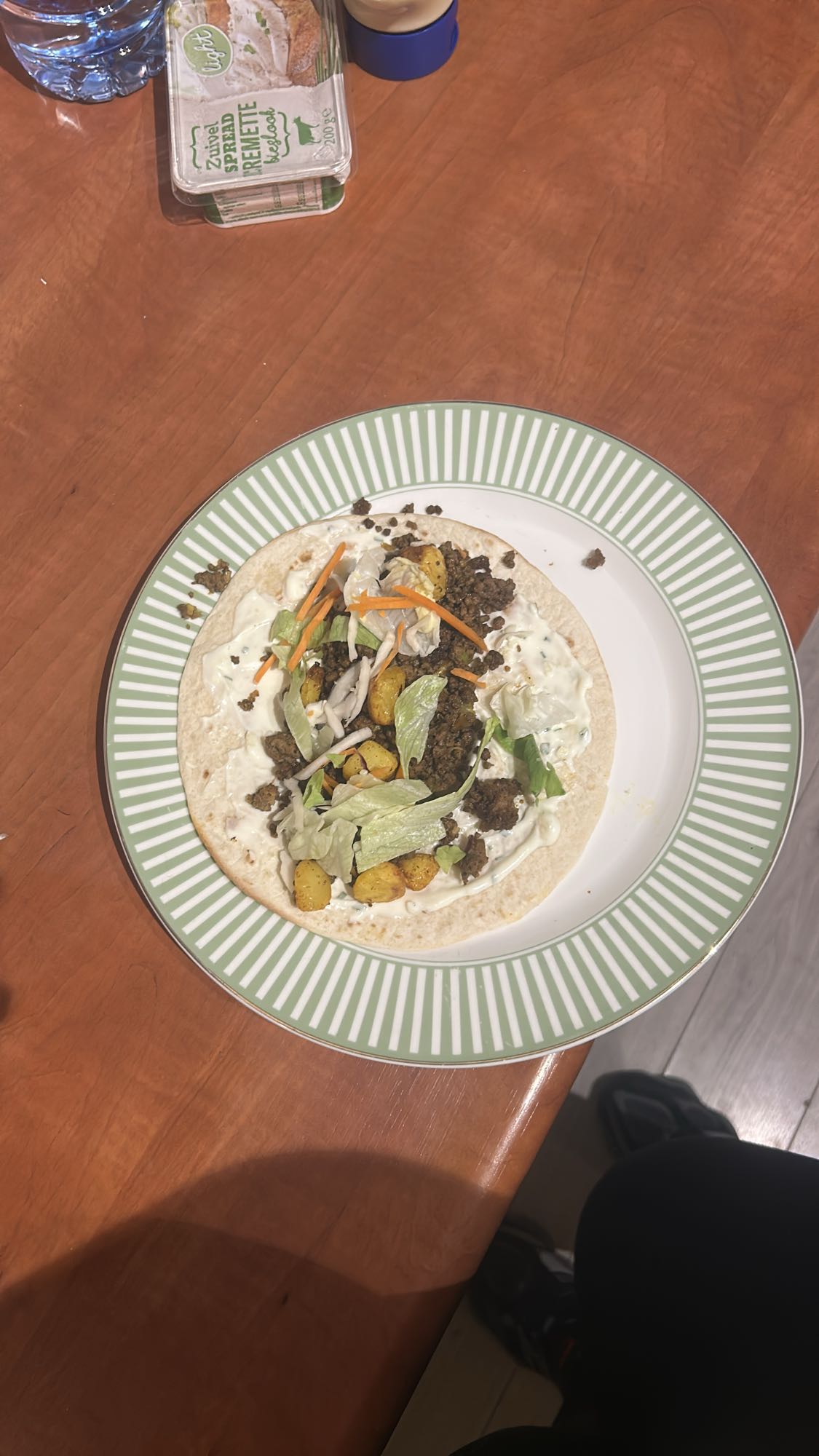 Wrap met gehakt en groenten