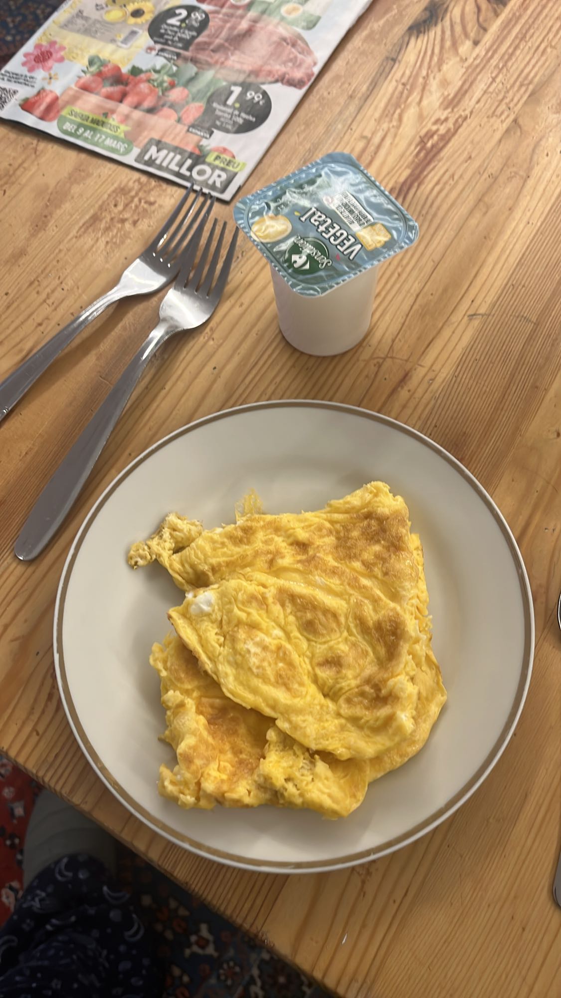 tortilla y yogur vegetal