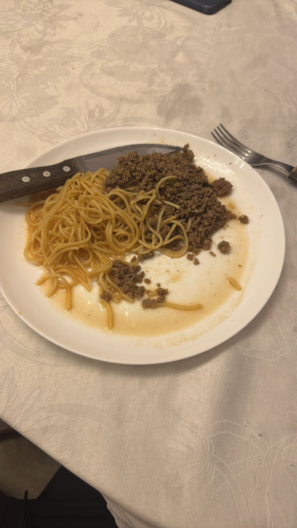 Espaguete com carne moída