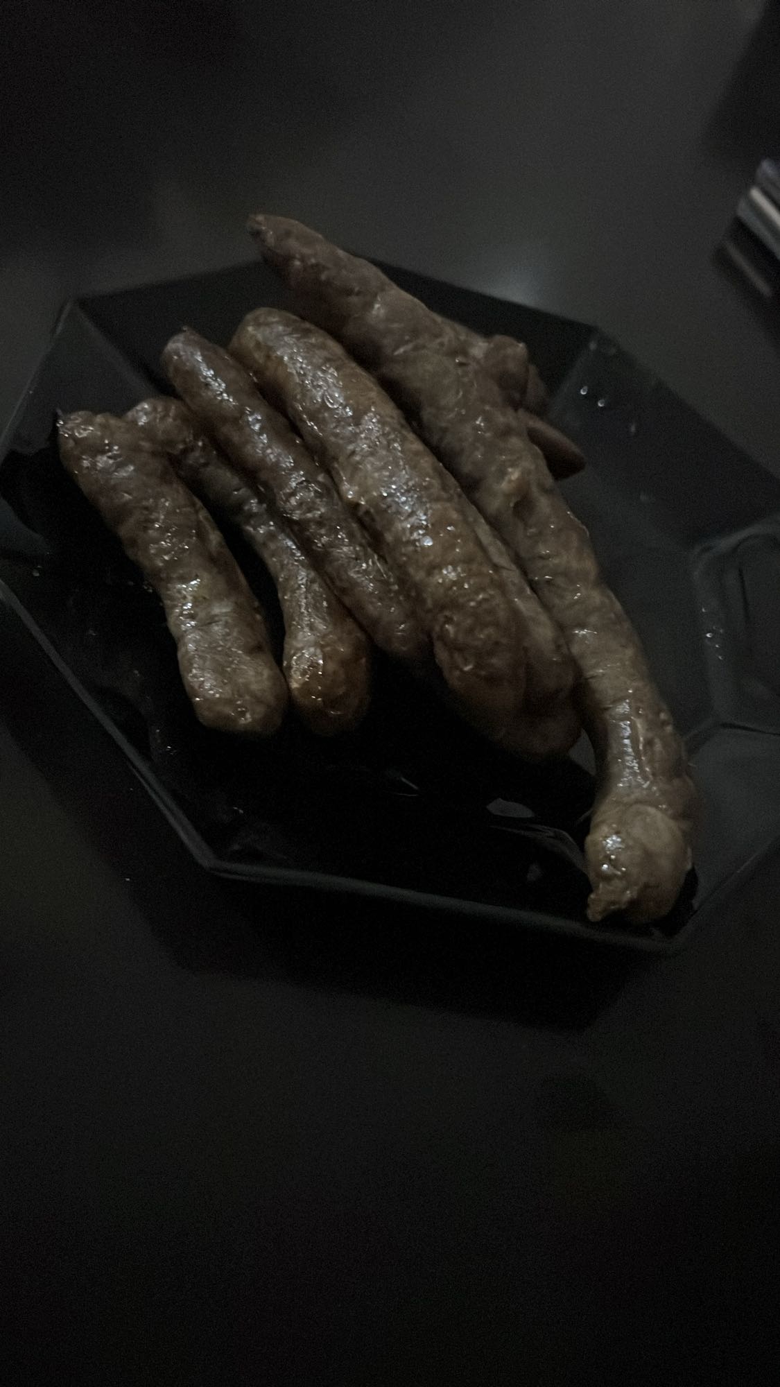 Grilled beef sausages