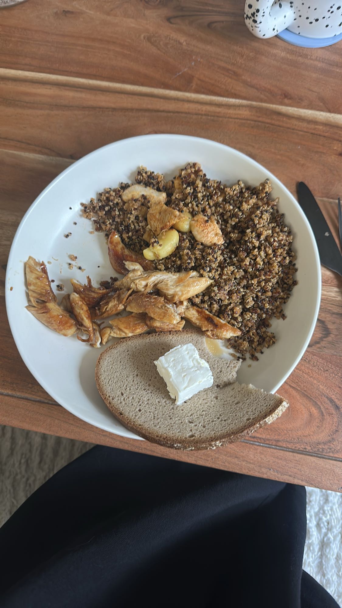 Poulet quinoa pain fromage