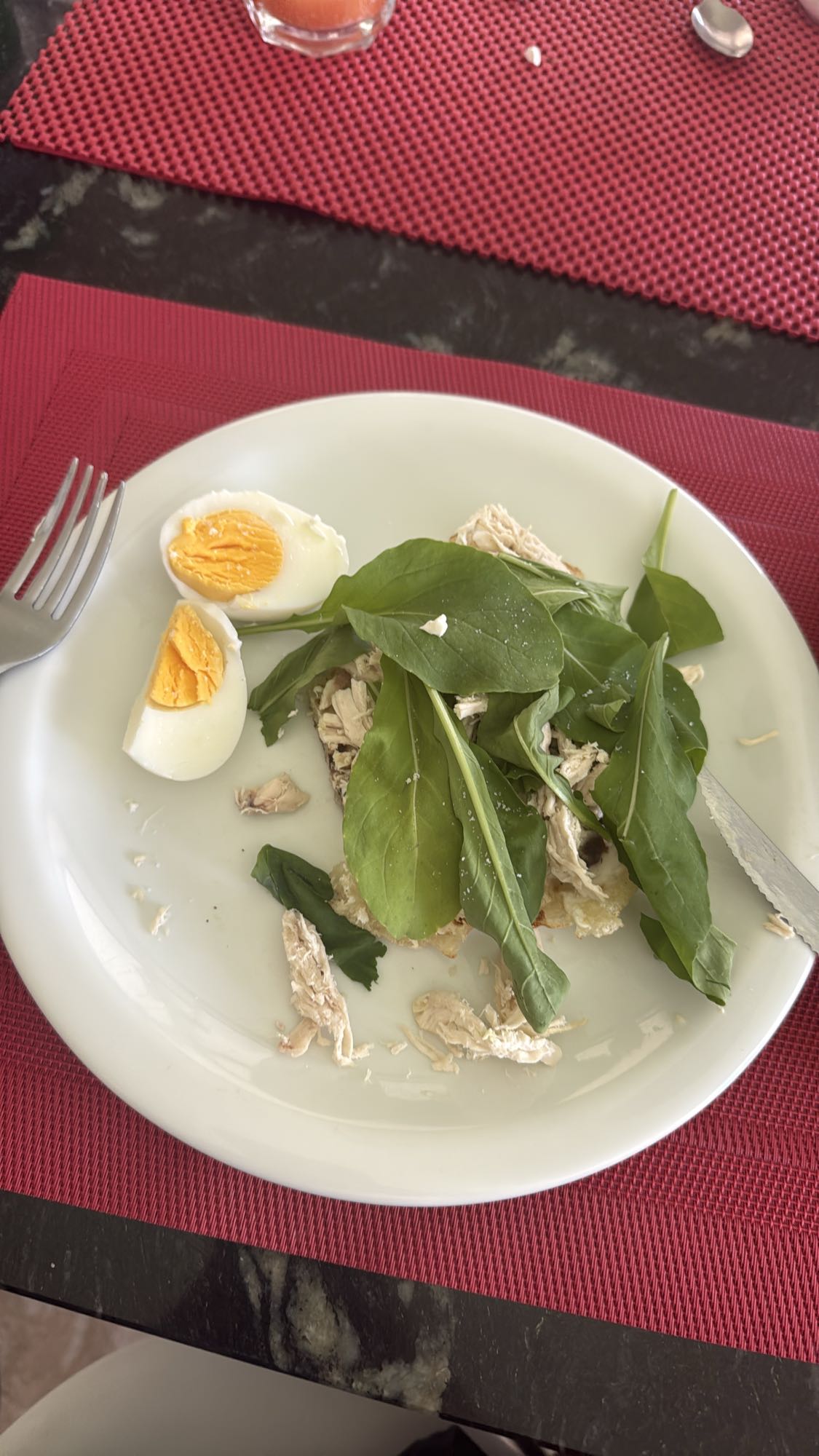 Chicken Egg Spinach Plate