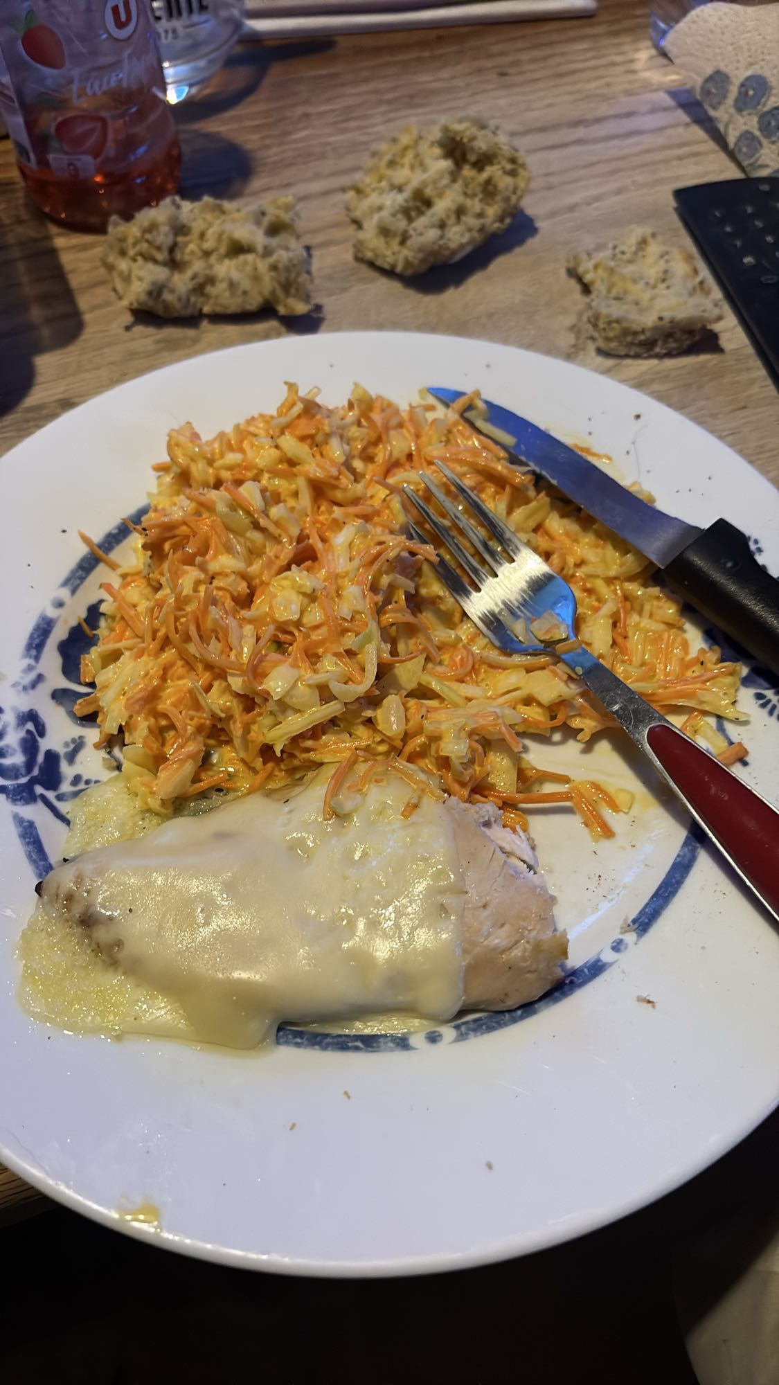 Poulet fromage et salade croquante