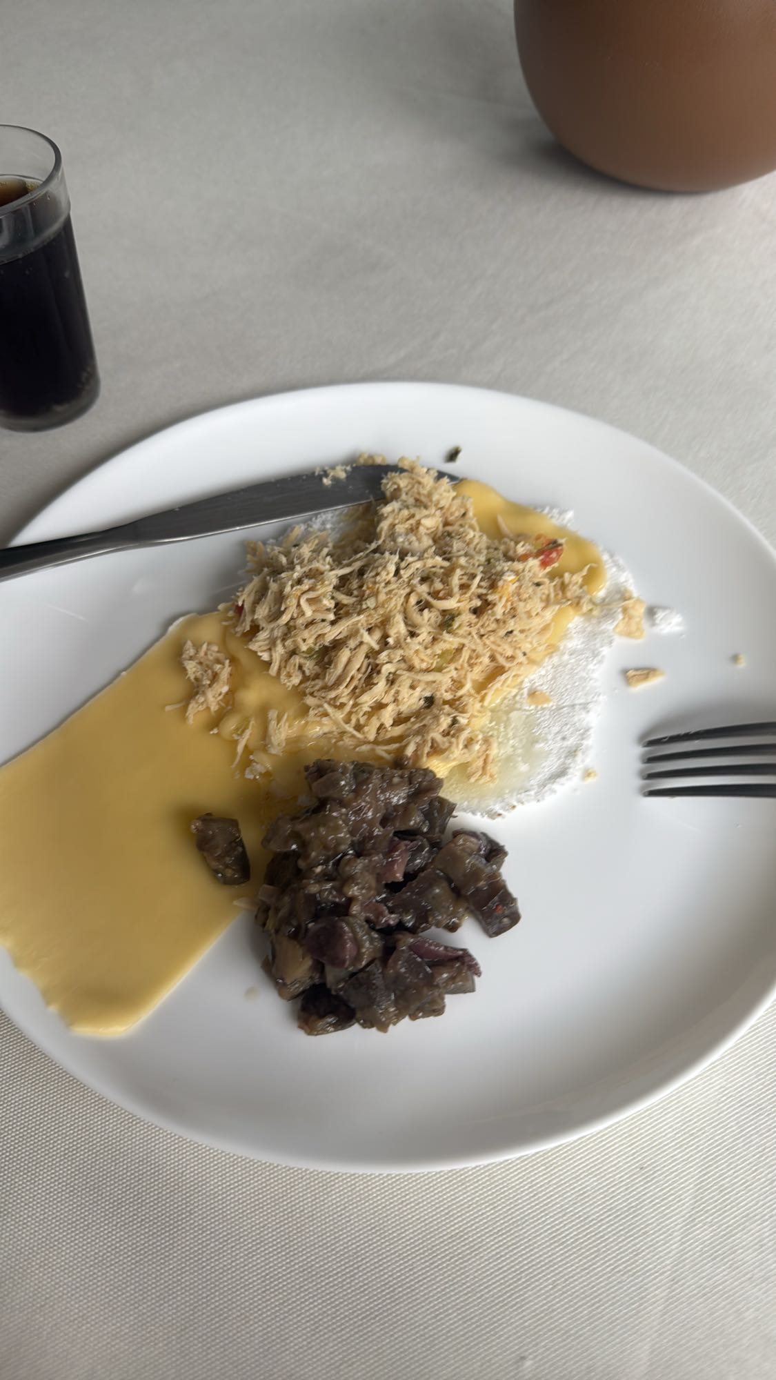 Tapioca com frango e queijo