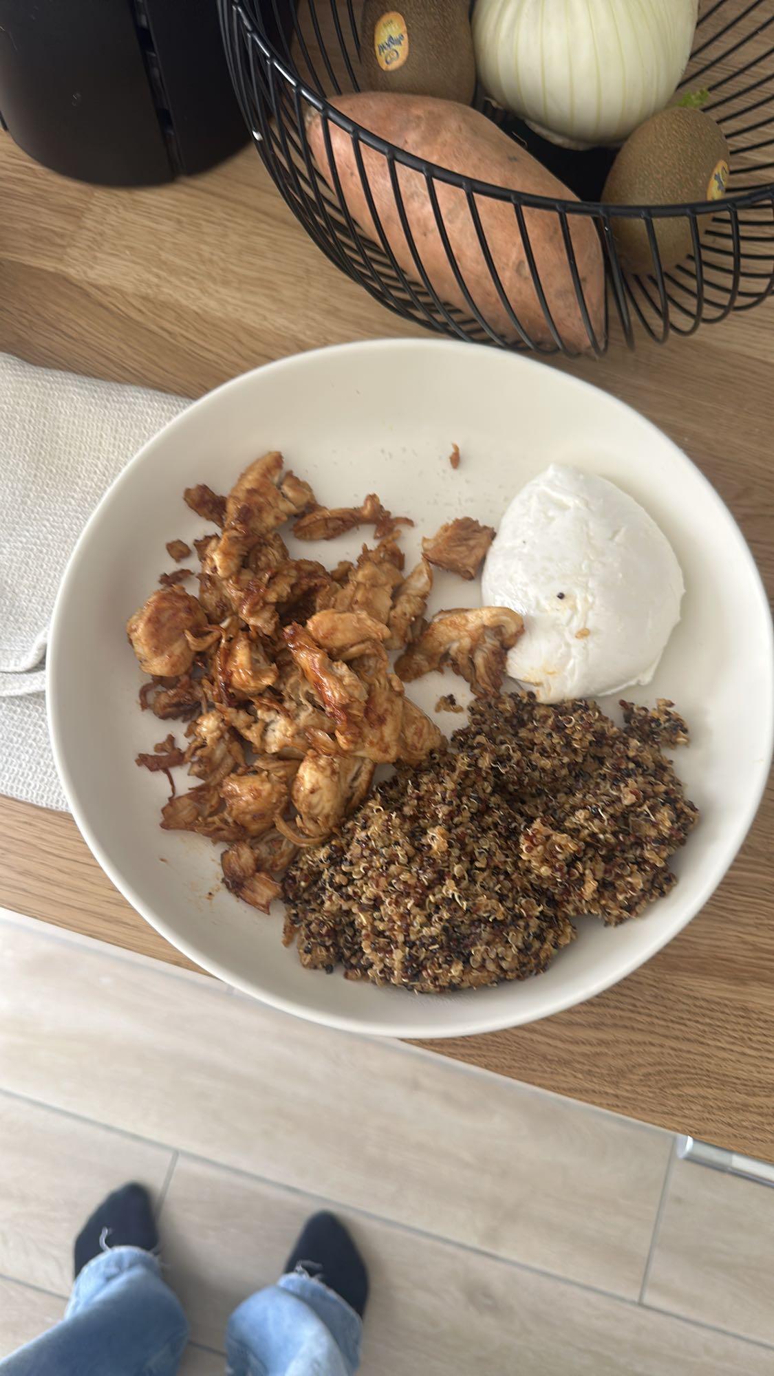 Poulet, quinoa et mozzarella