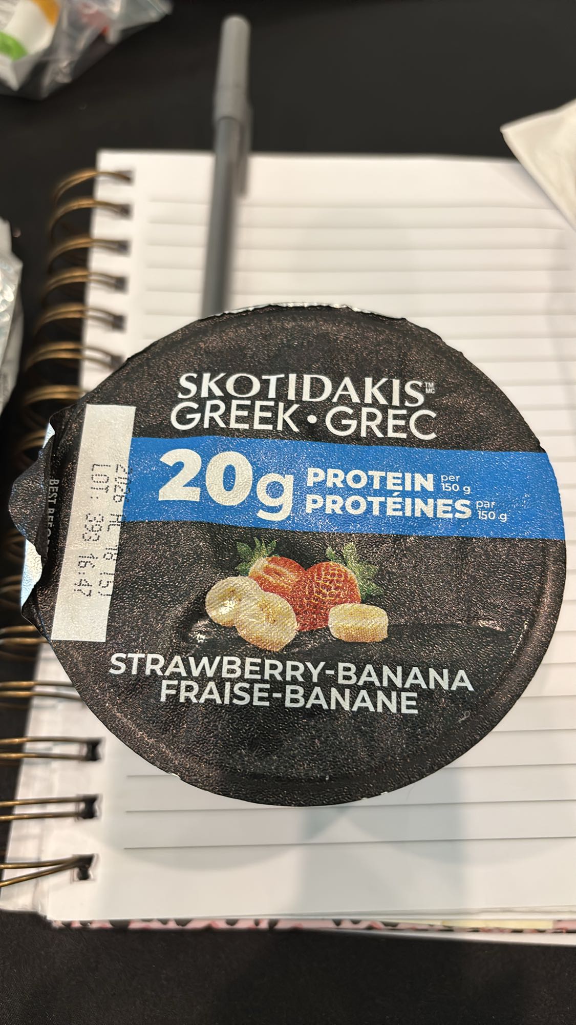 Yaourt grec fraise-banane