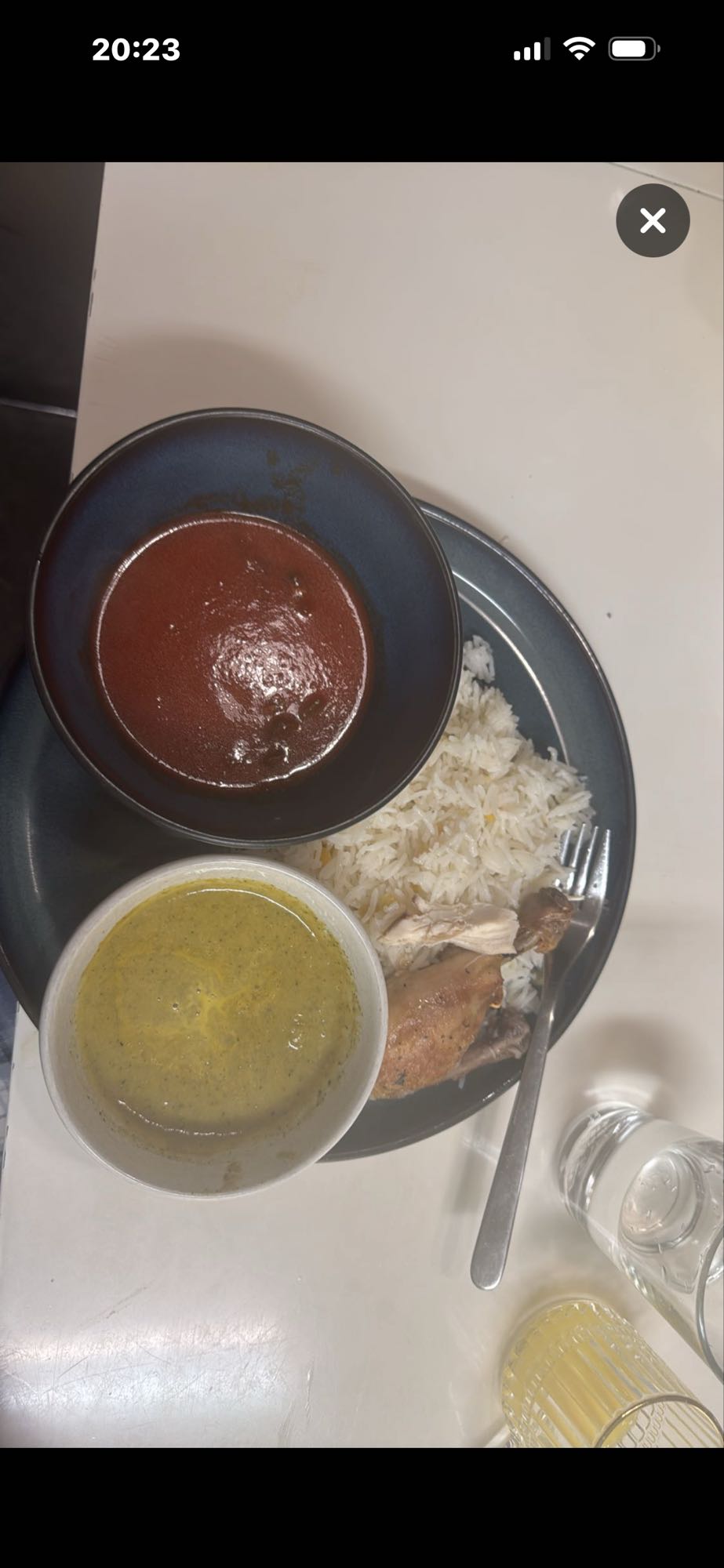 Kyckling med ris och såser