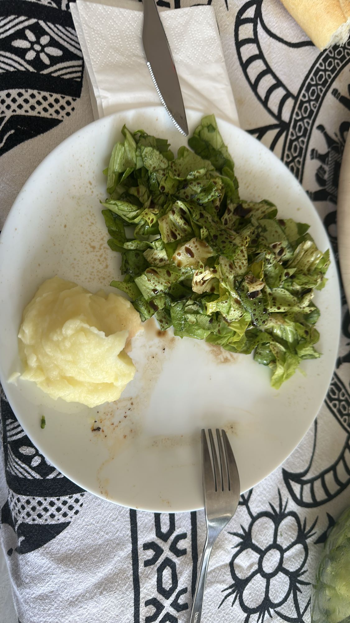 Mashed Potatoes and Salad