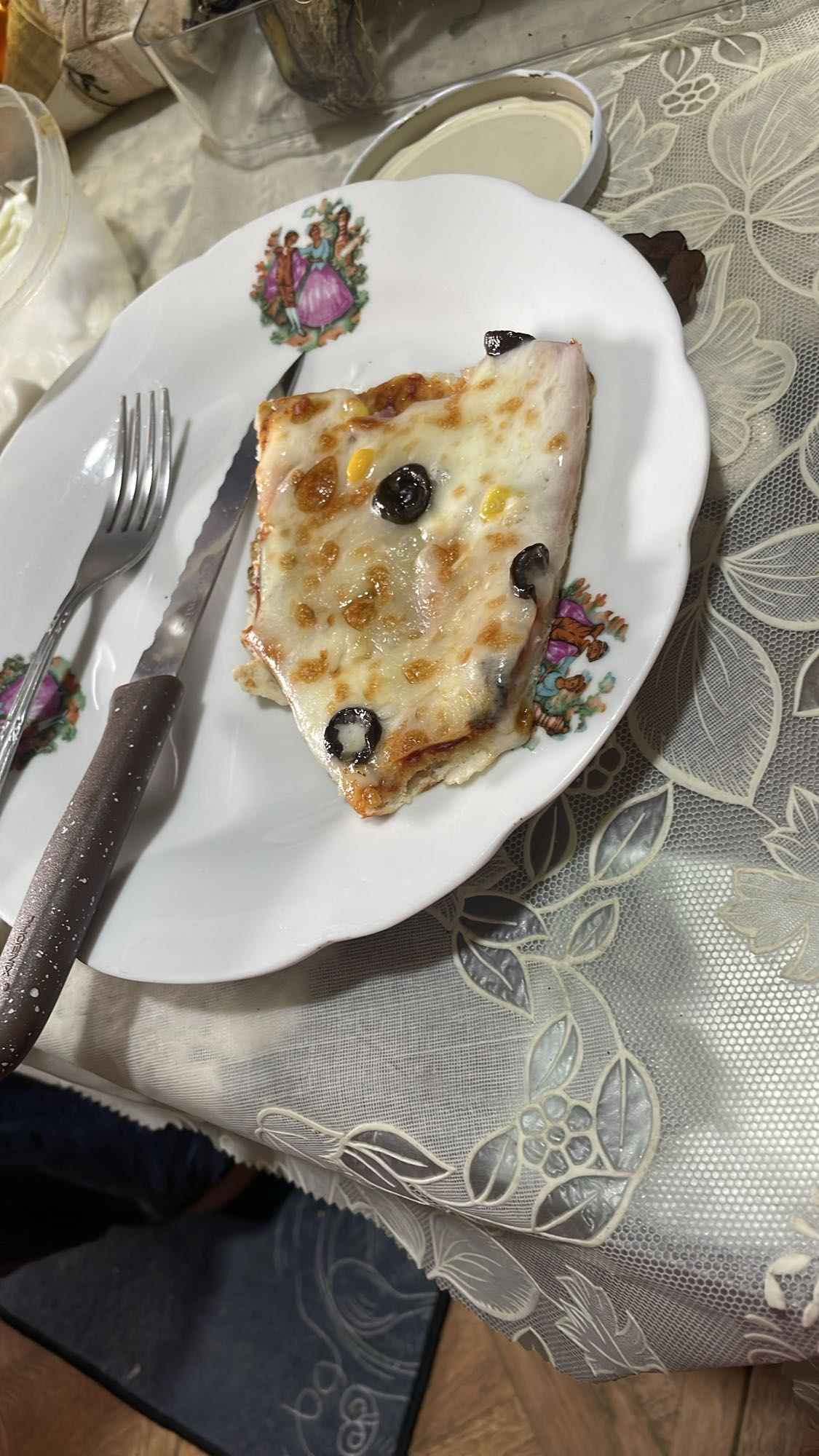 Cheese Olive Pizza Slice