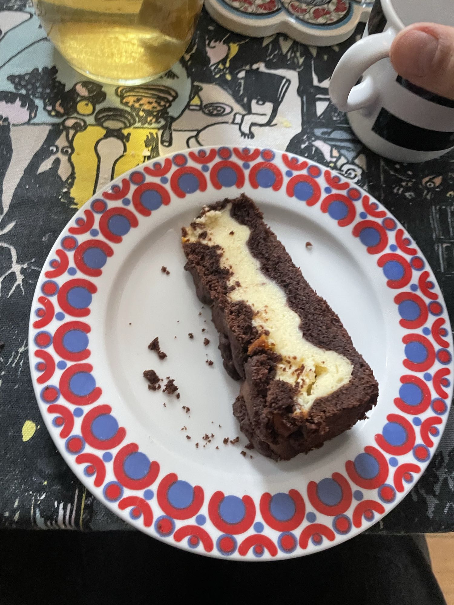 Schokoladen-Käsekuchen-Scheibe