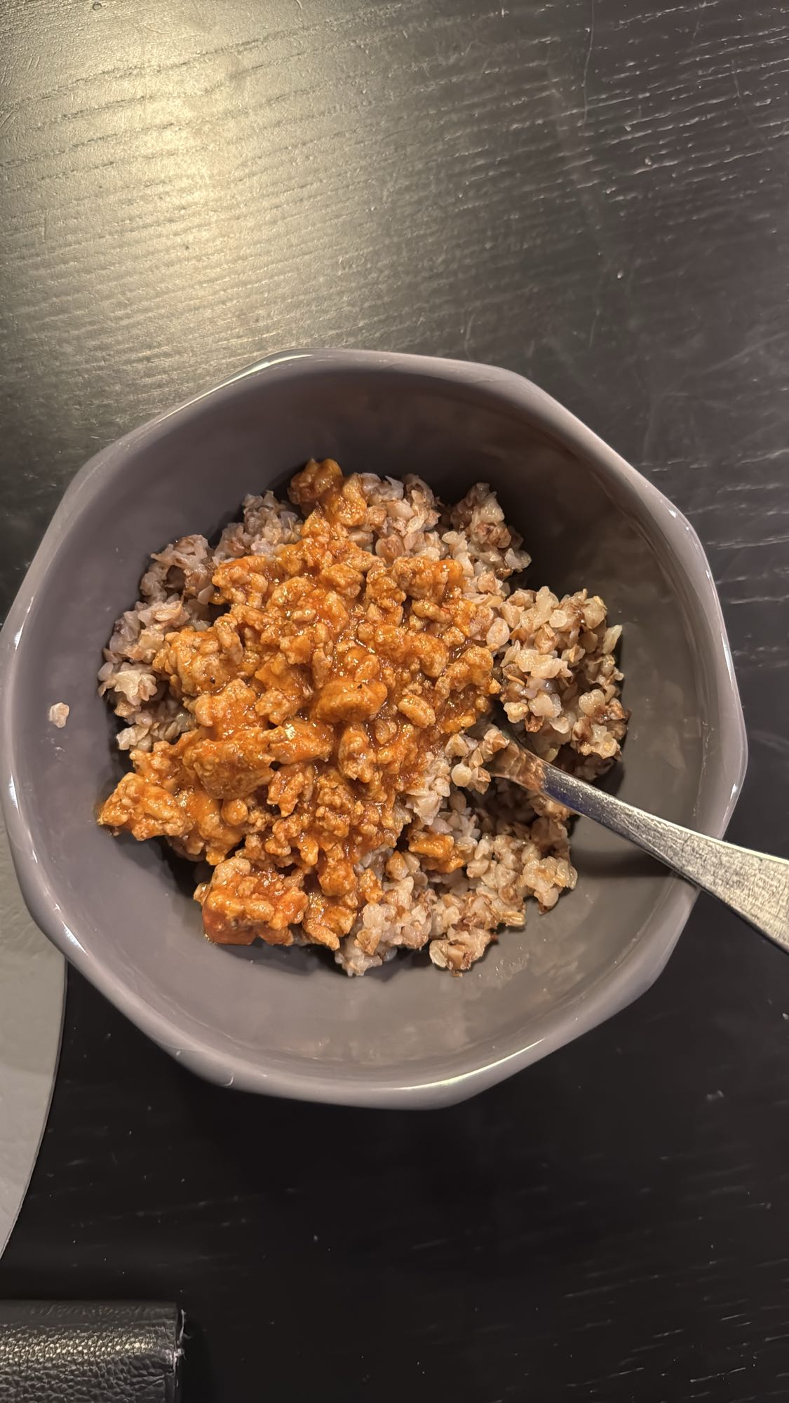 Buckwheat with meat sauce