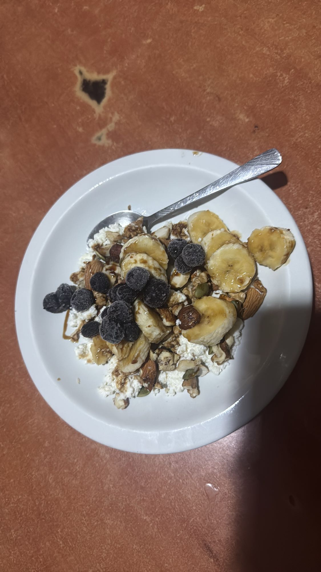 Cottage cheese fruit nut bowl