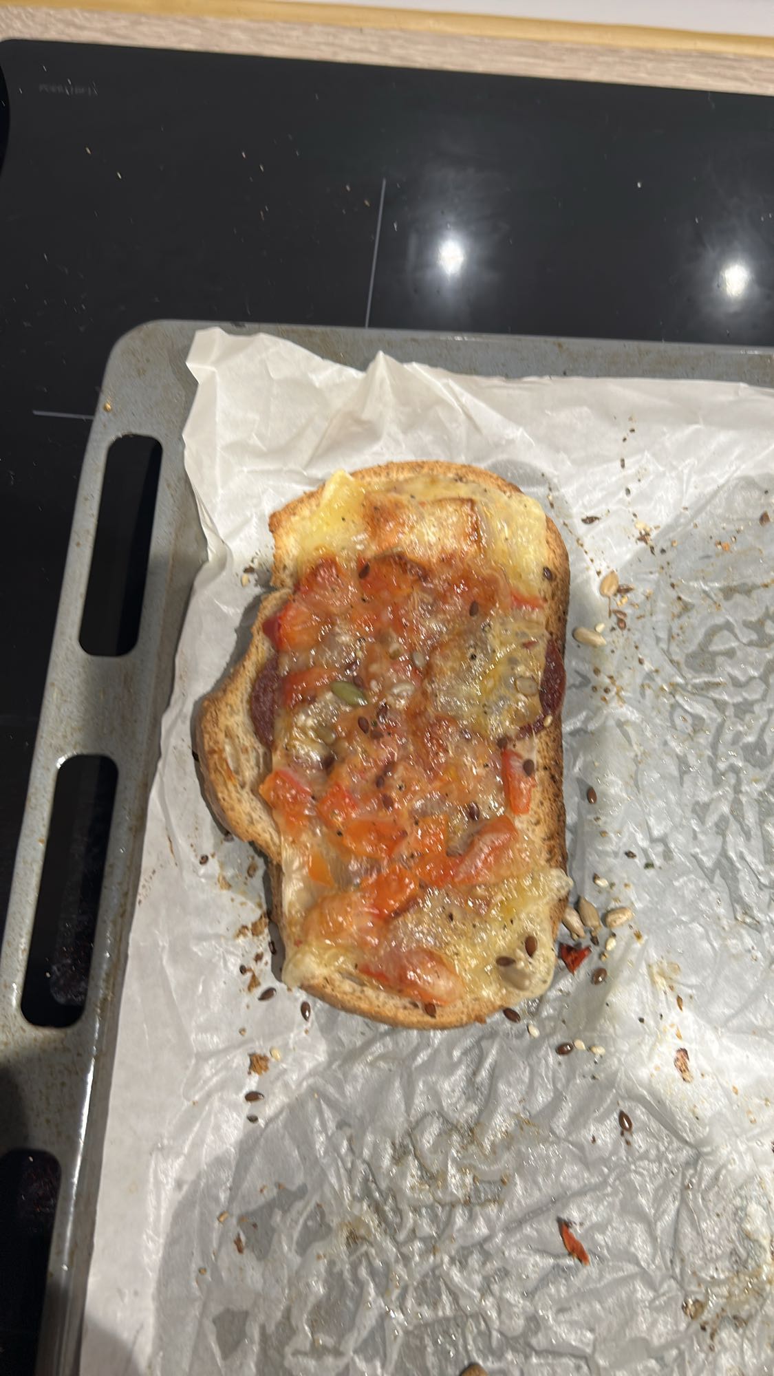 Горячий бутерброд с овощами