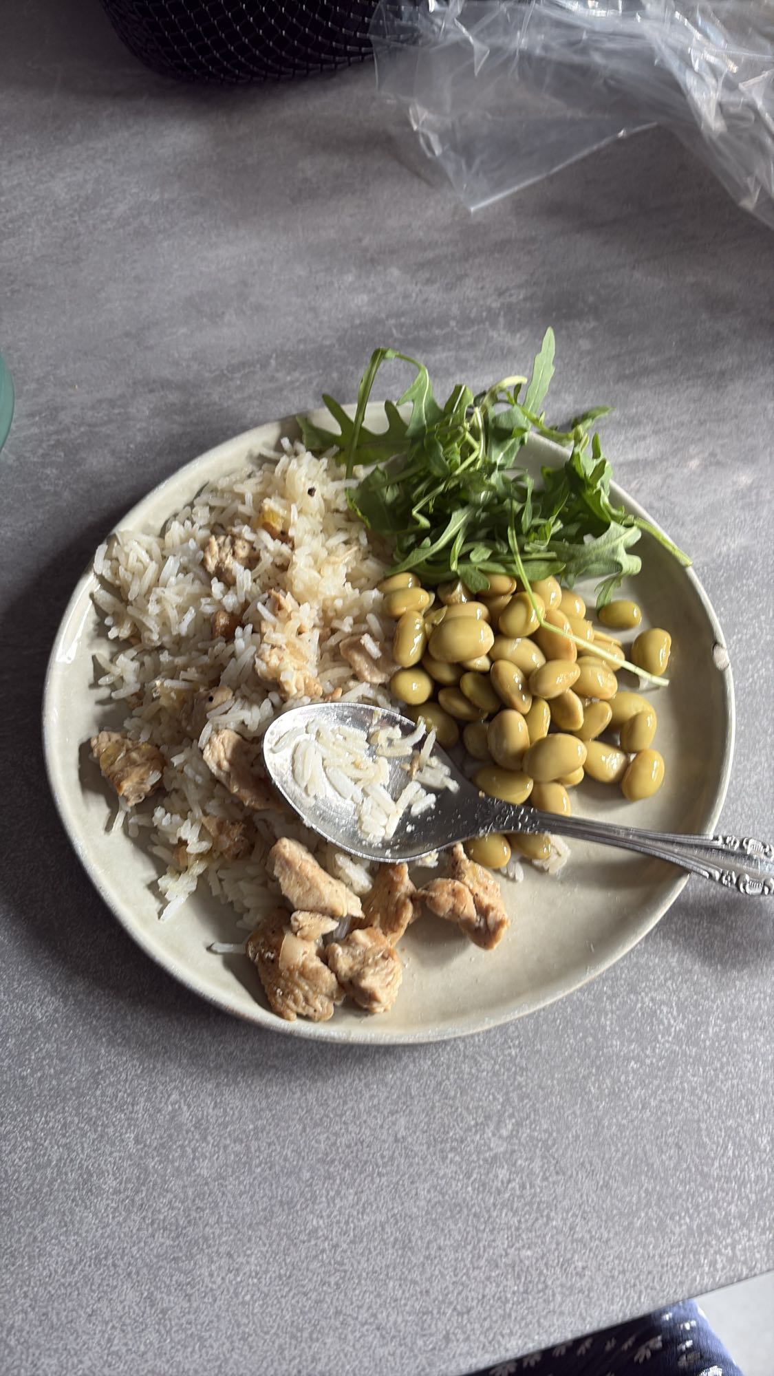 Chicken rice with beans