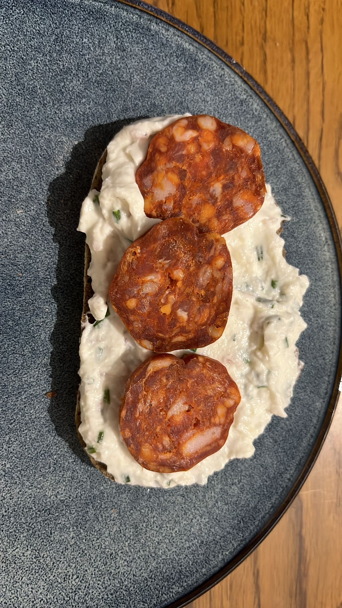 Chorizo cream cheese toast