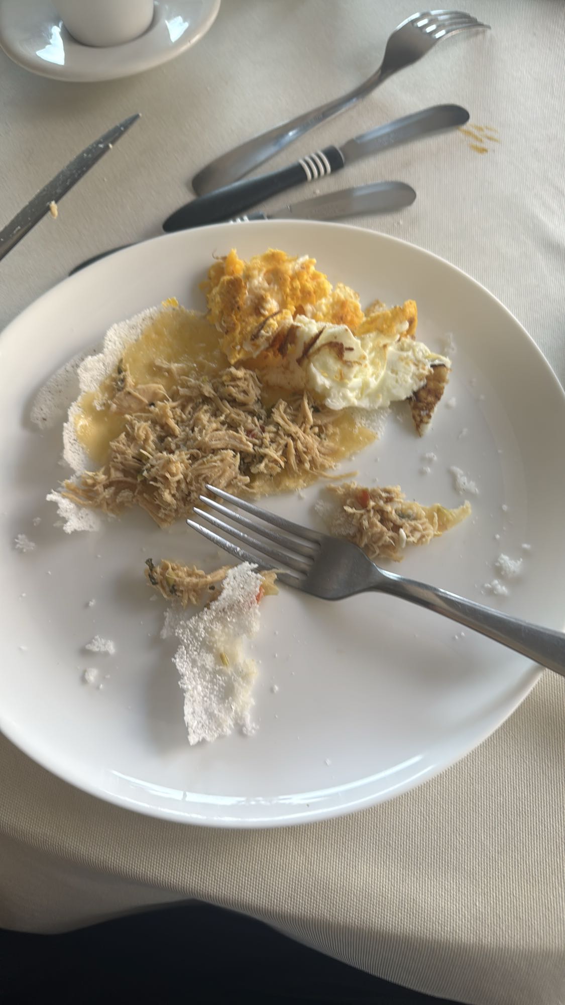 Tapioca com frango e ovo