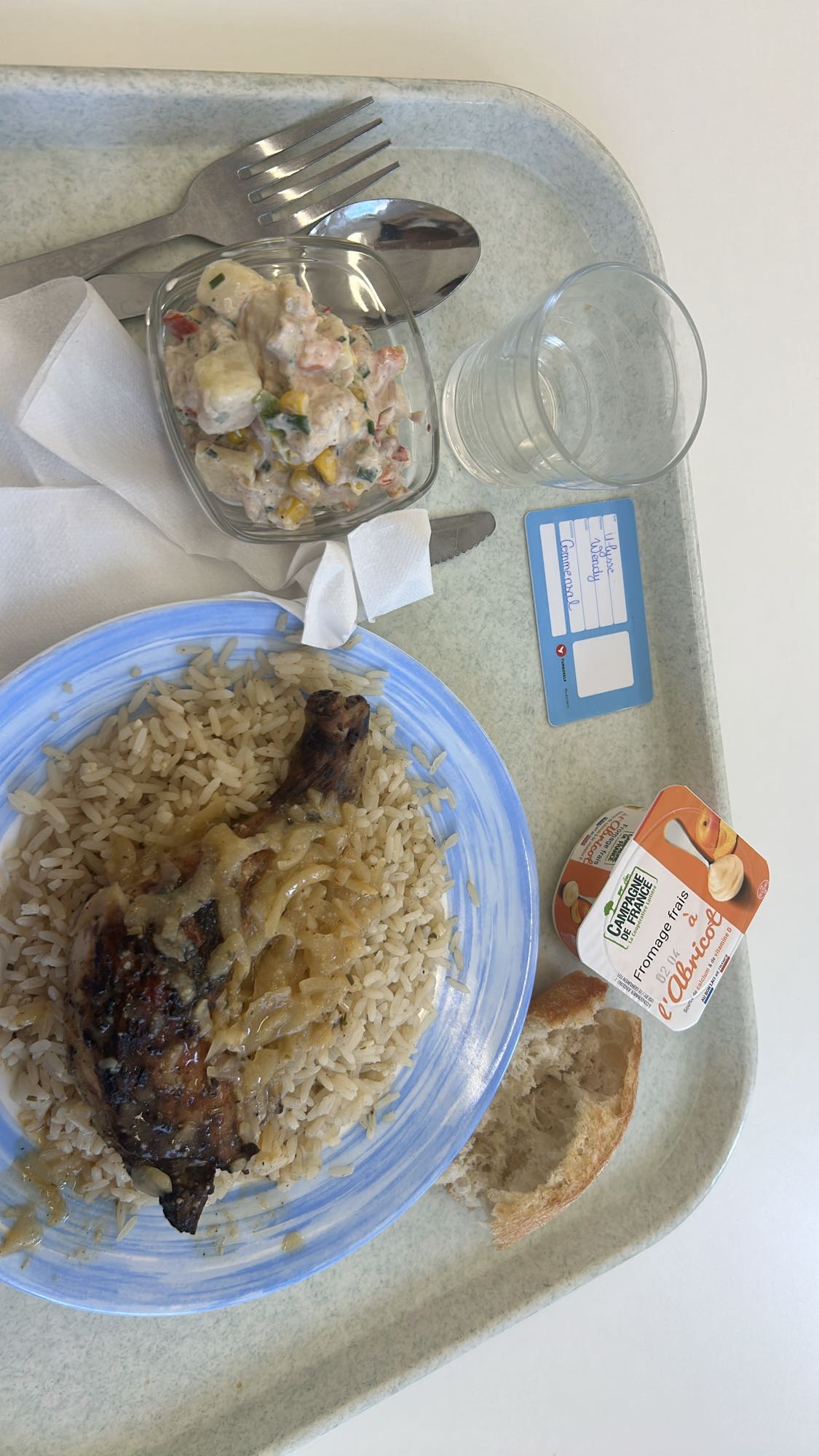 Poulet, riz et salade