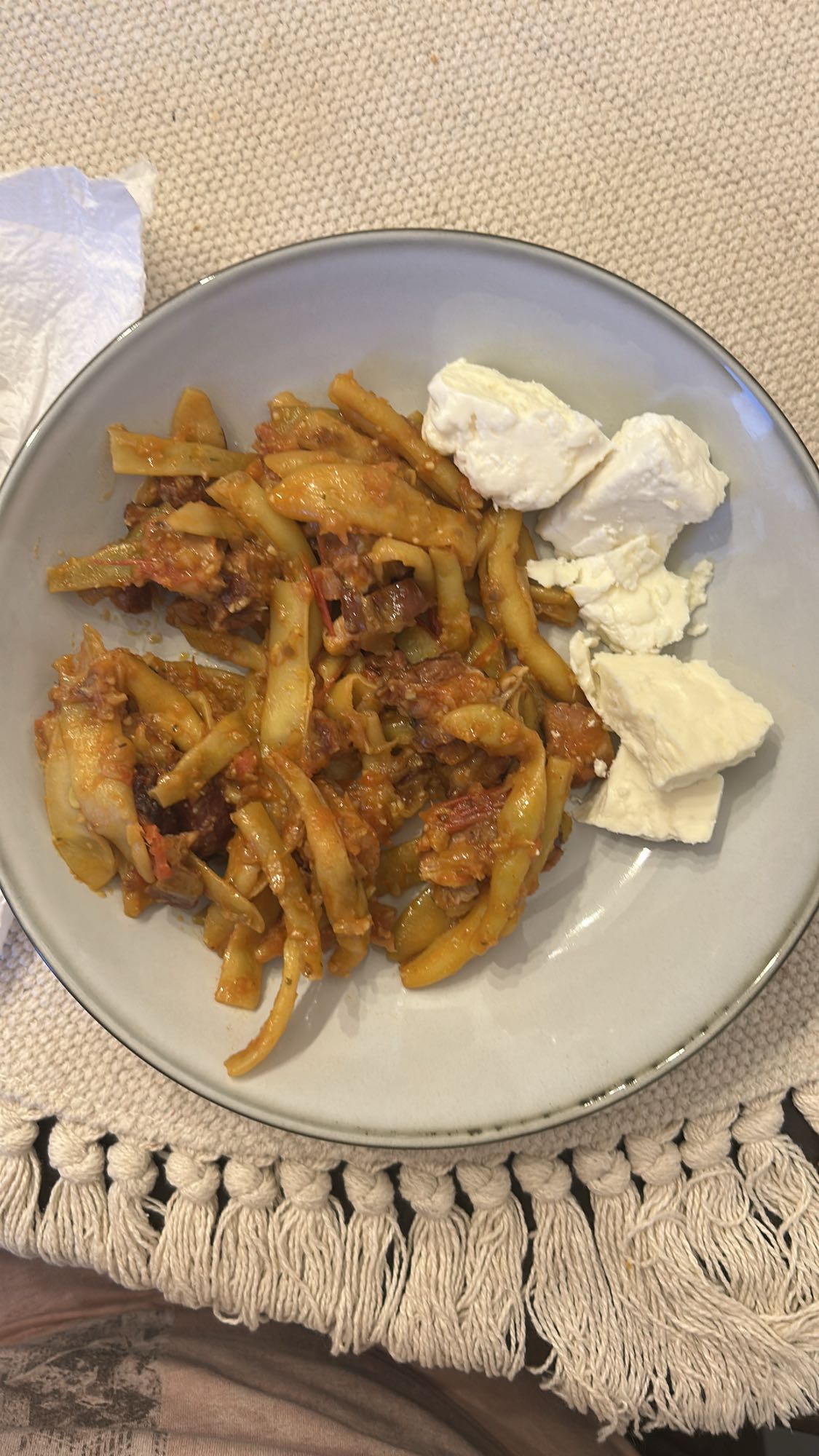 Fasole păstăi cu brânză