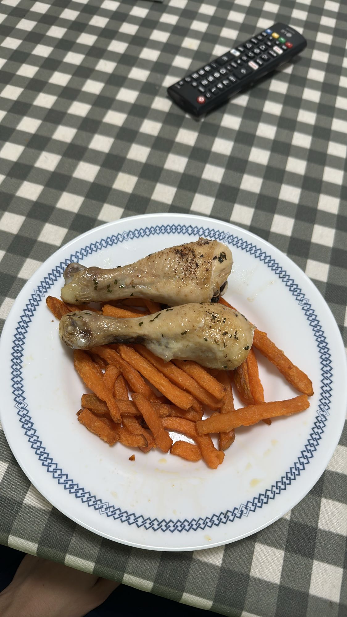 Muslos de pollo y papas
