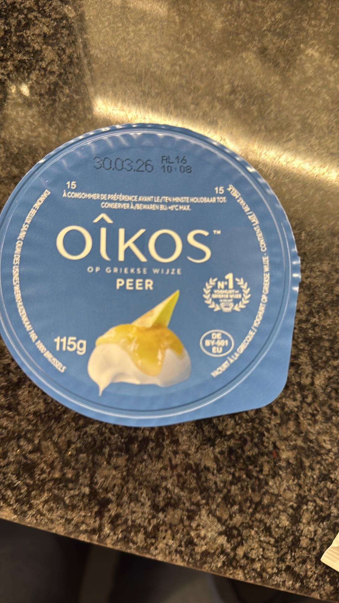 Griekse yoghurt peer