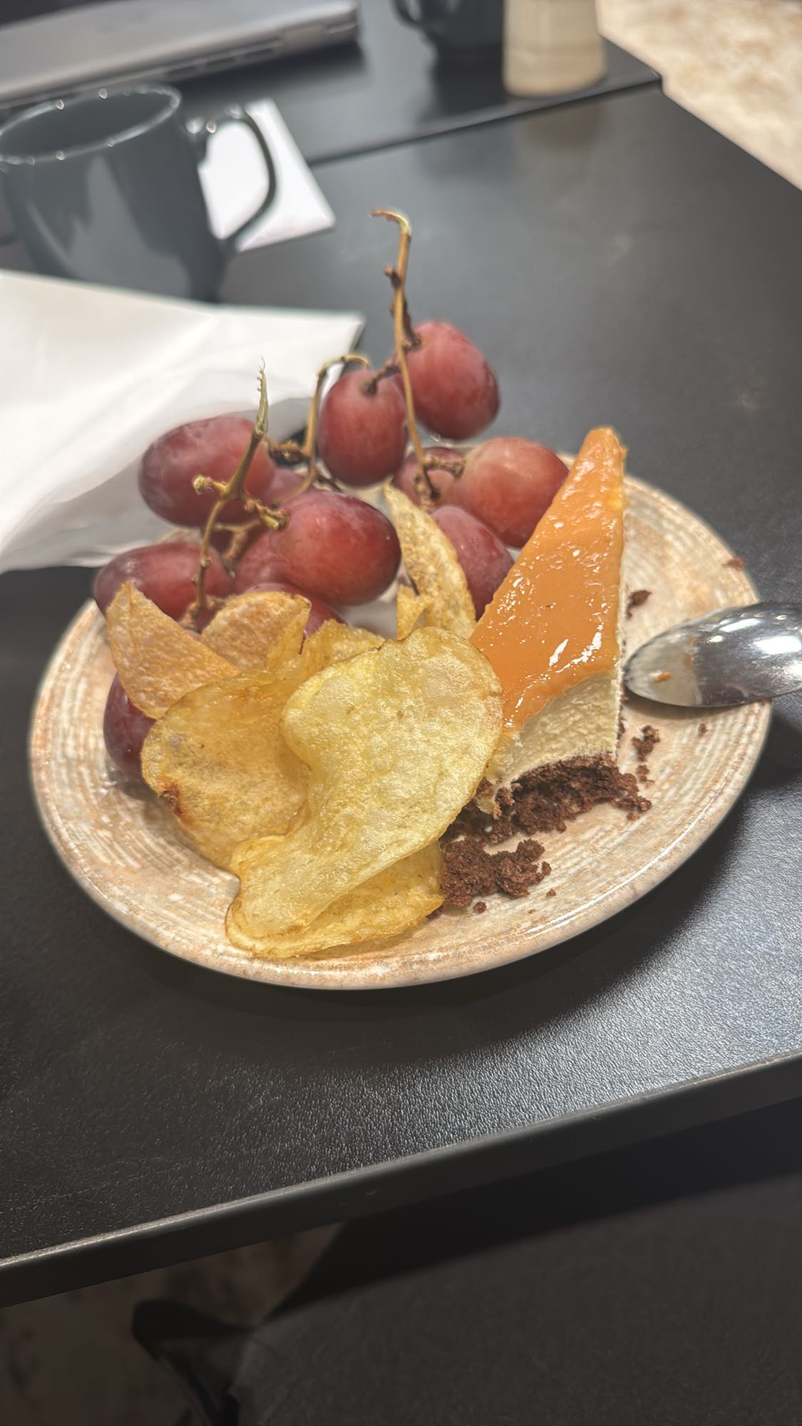 Kaka och chips tallrik