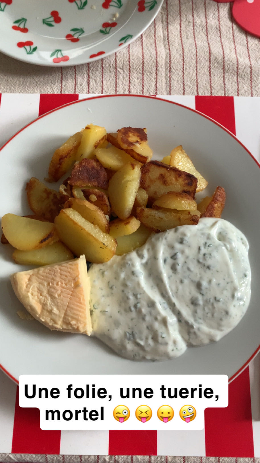 Pommes sautées sauce fromage