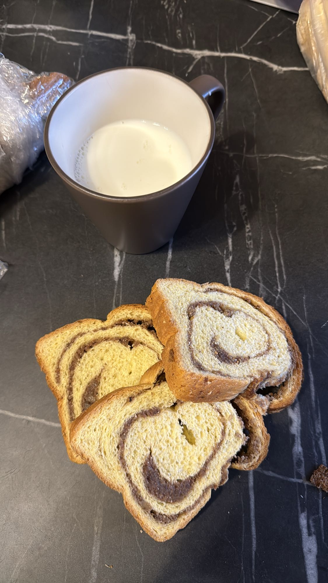 Milk and chocolate swirl bread