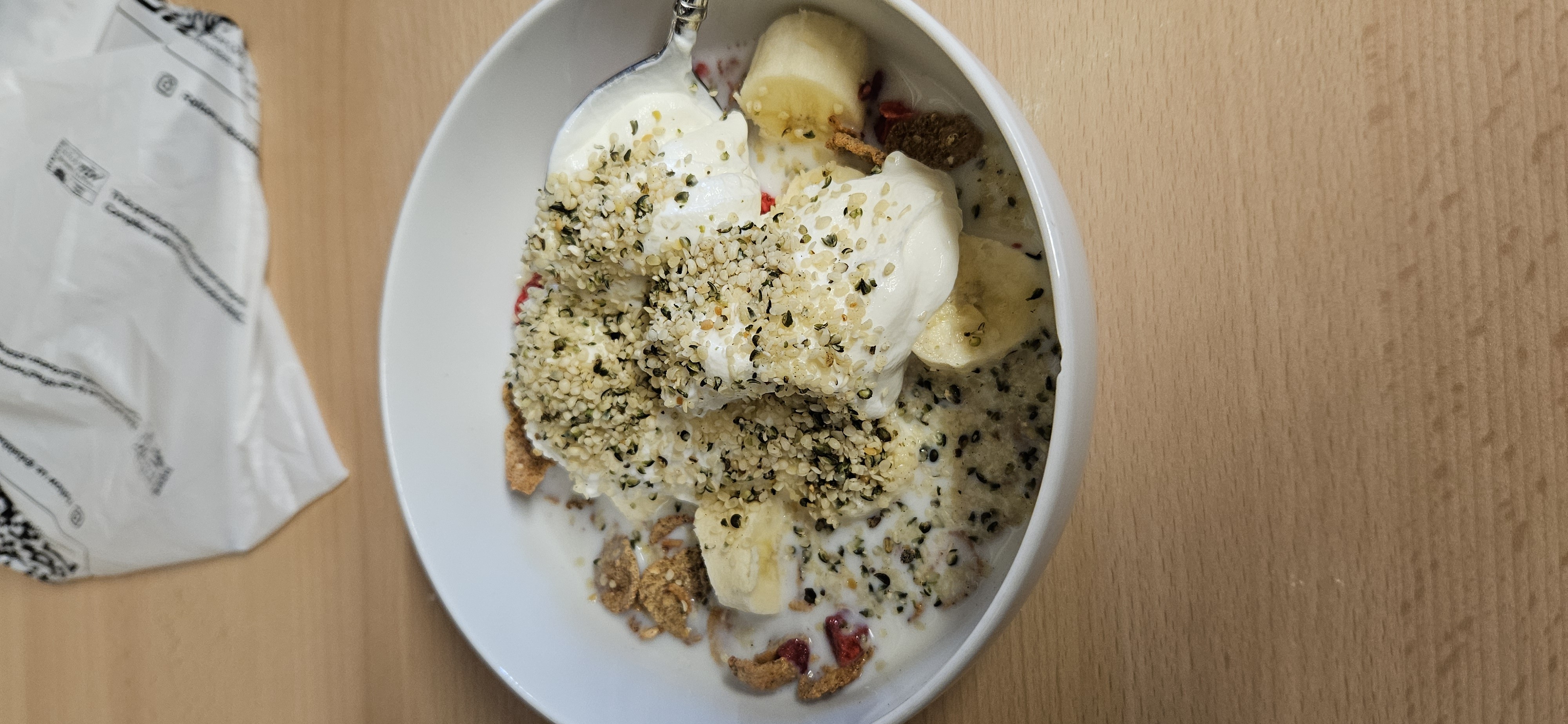 Yogurt banana muesli bowl