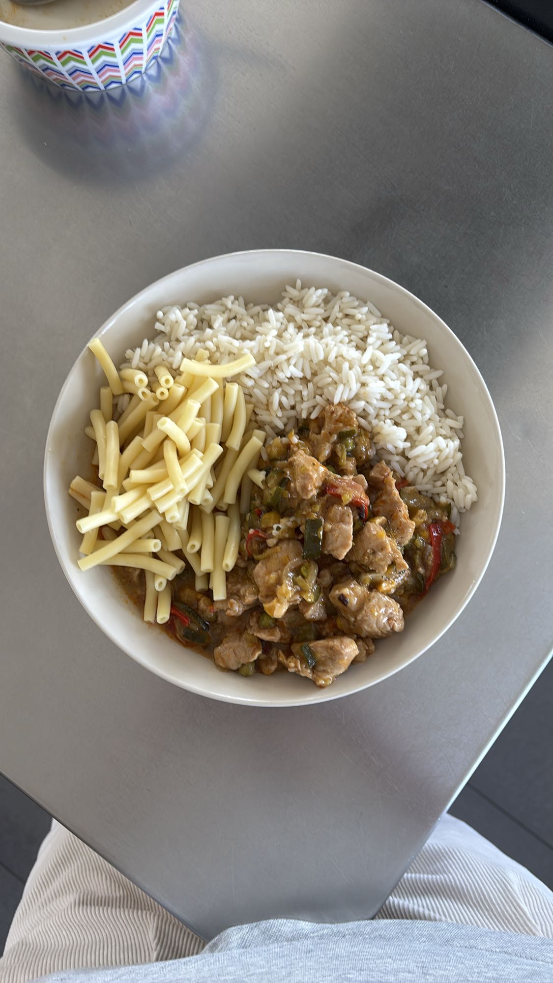 Rijst, pasta en stoofvlees