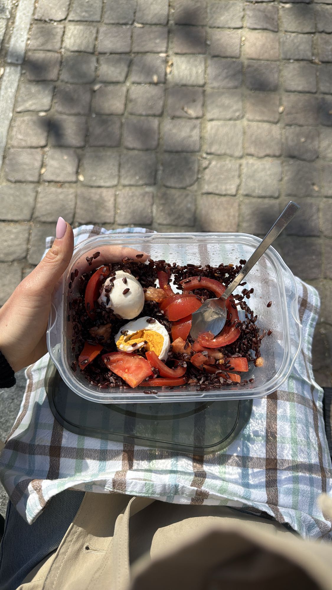 Black rice egg salad