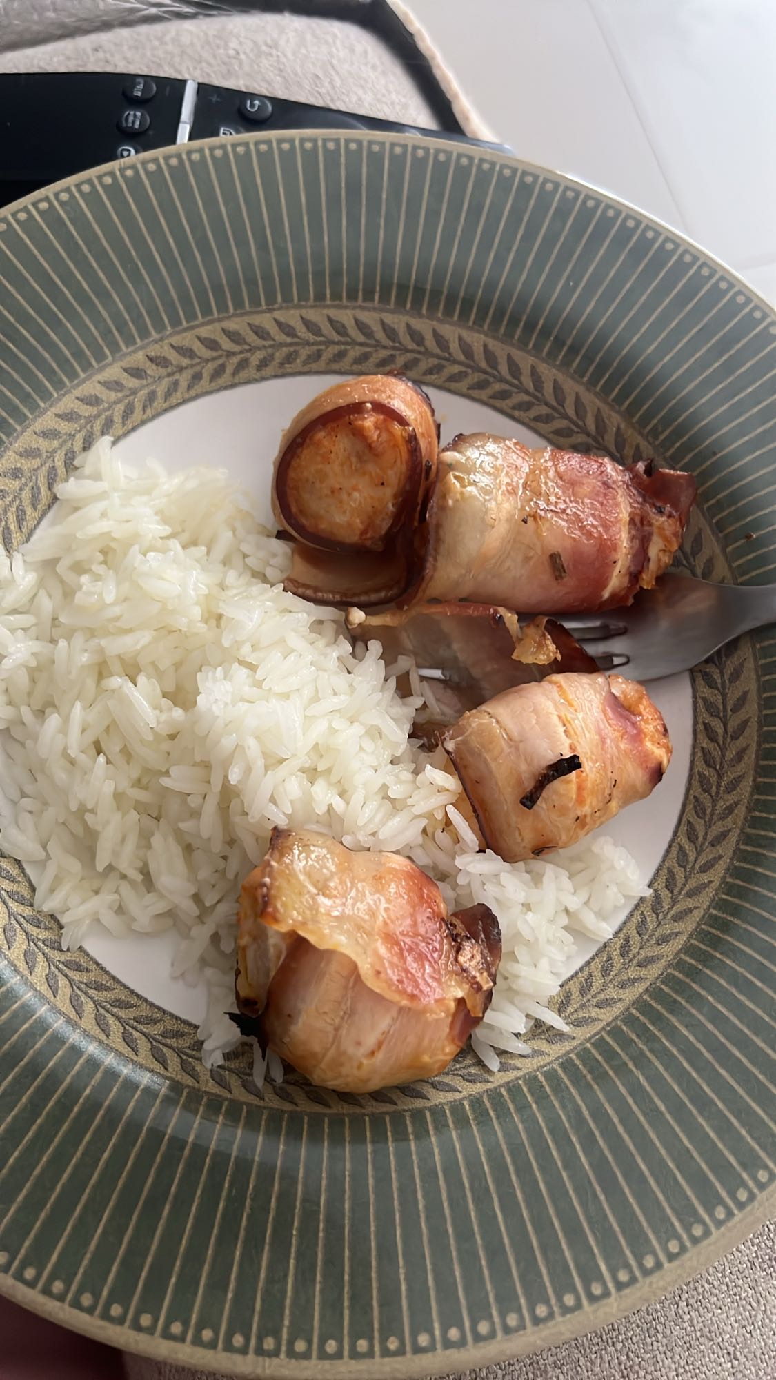 Arroz com frango e bacon