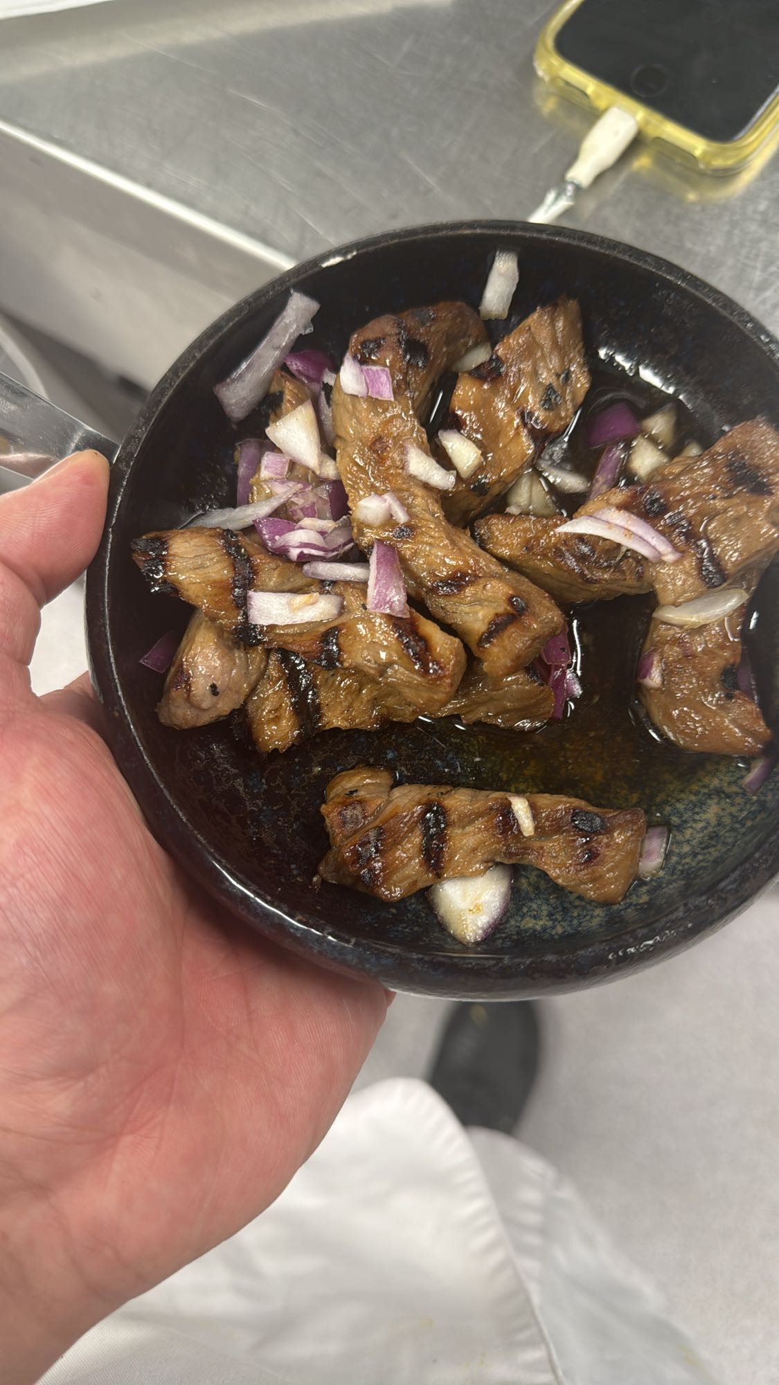 Grillad biff med lök