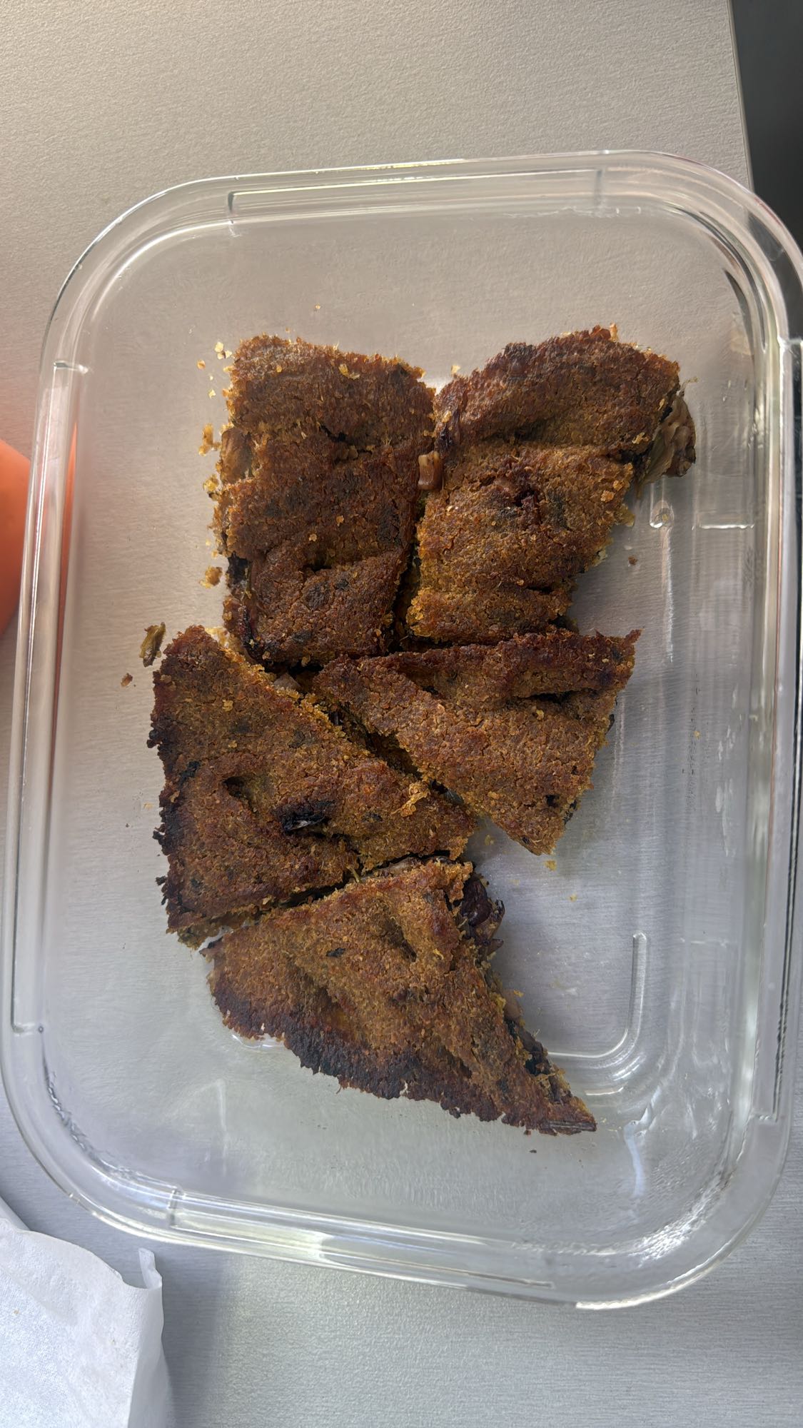 Baked bulgur slices