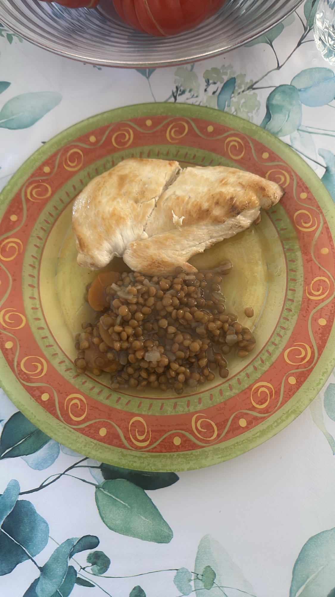 Poulet et lentilles