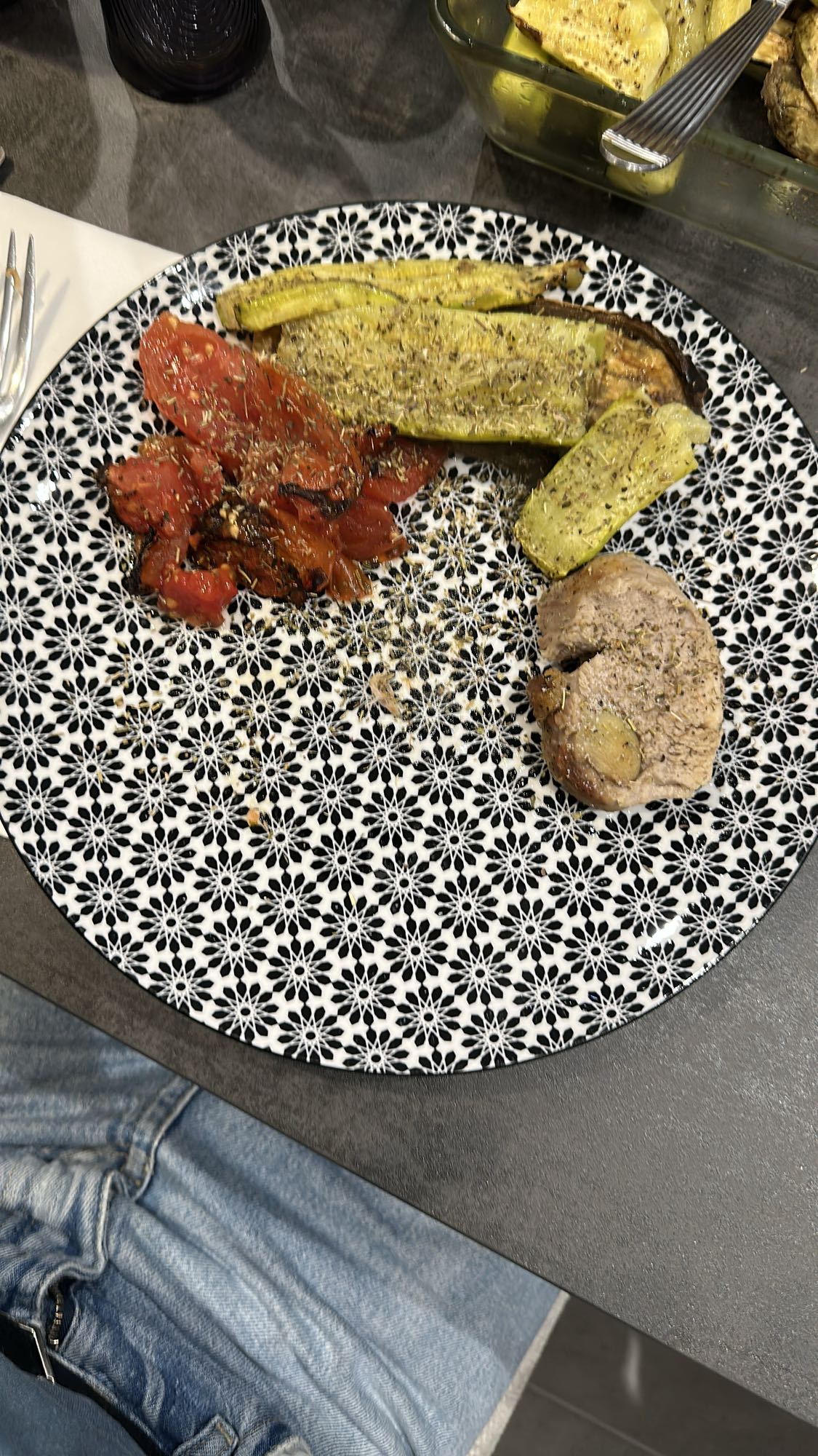 Légumes rôtis et filet de porc