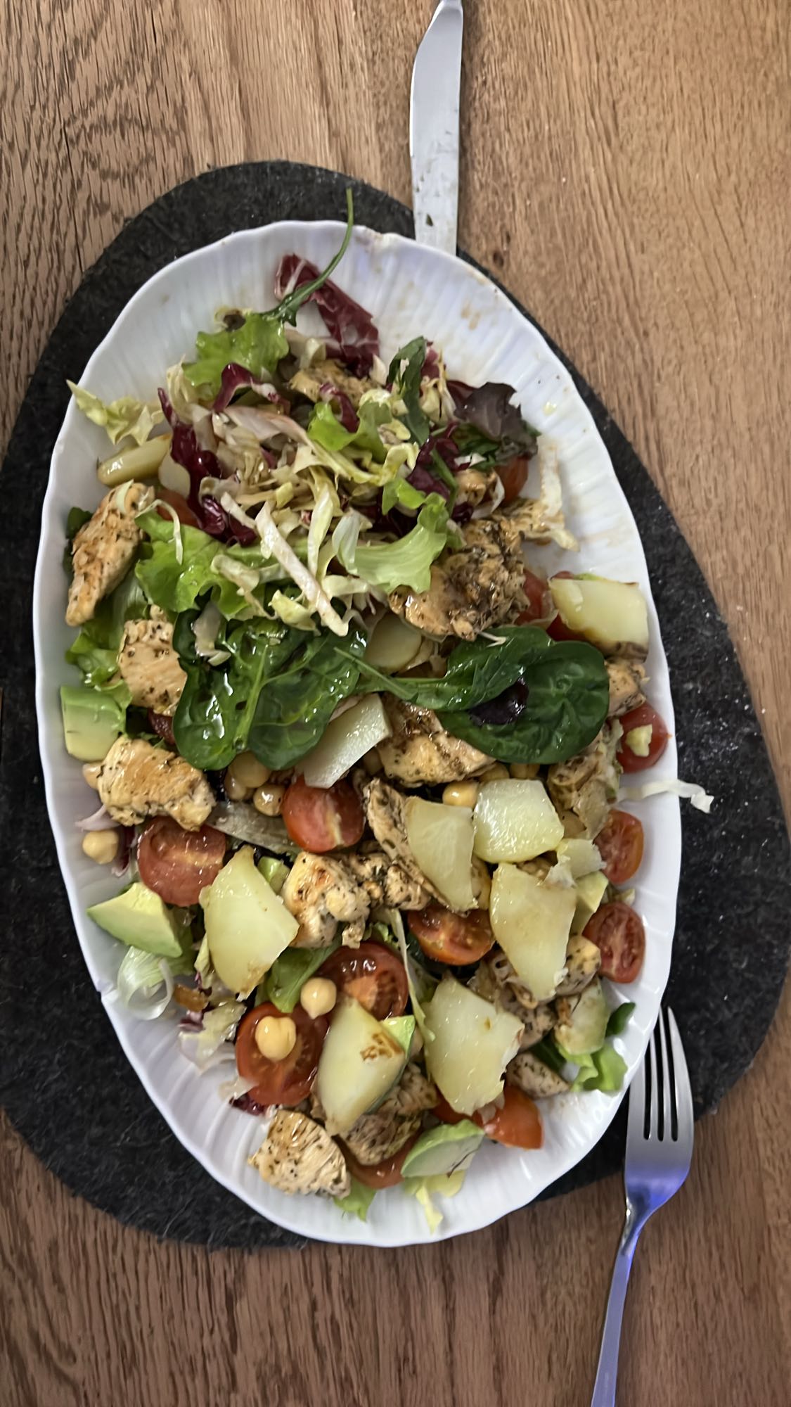 Kip salade met groenten