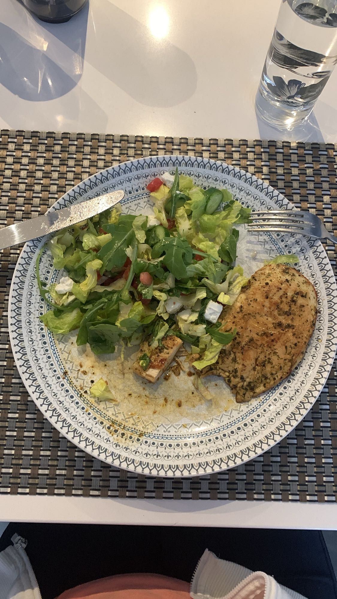 Poulet et salade fraîche
